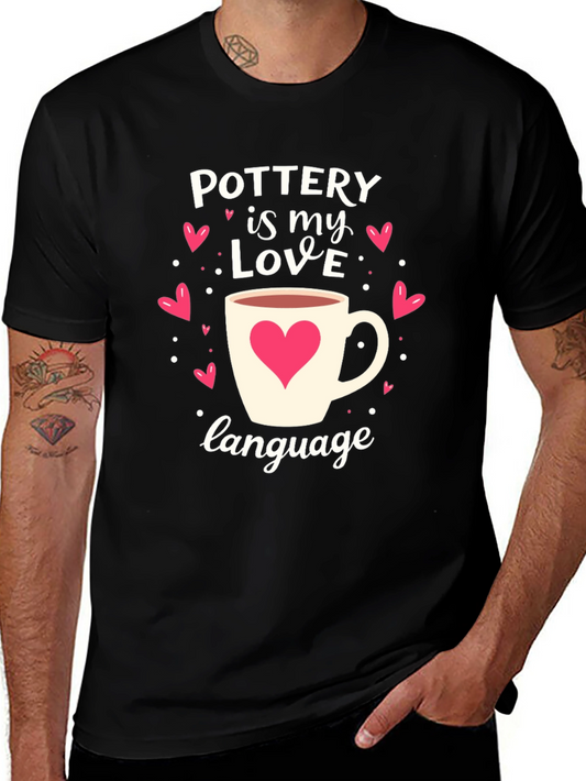 Pottery Love Language Graphic Tee - Heart Mug Design
