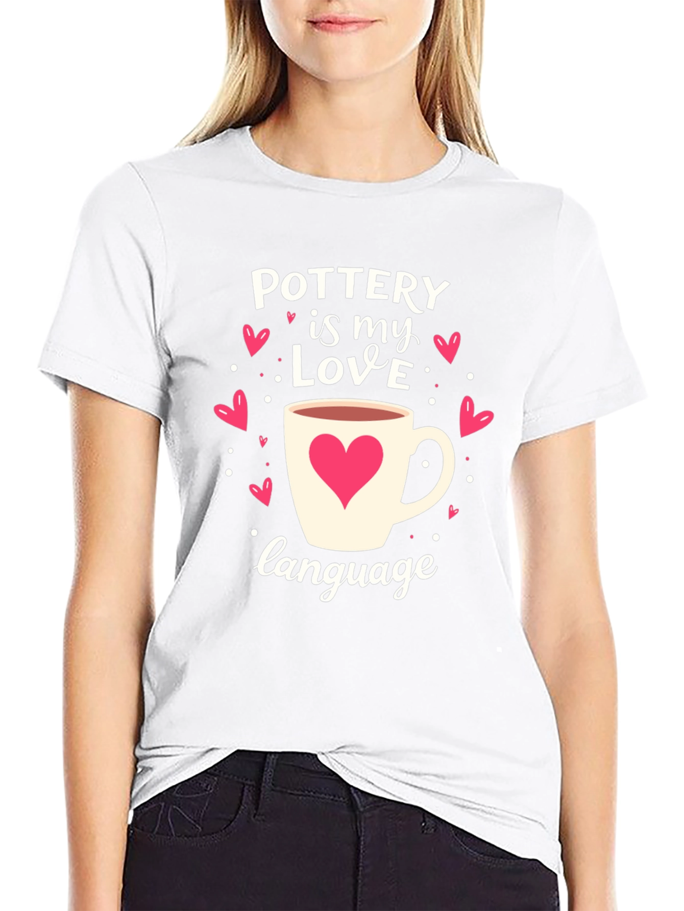 Pottery Love Language Graphic Tee - Heart Mug Design