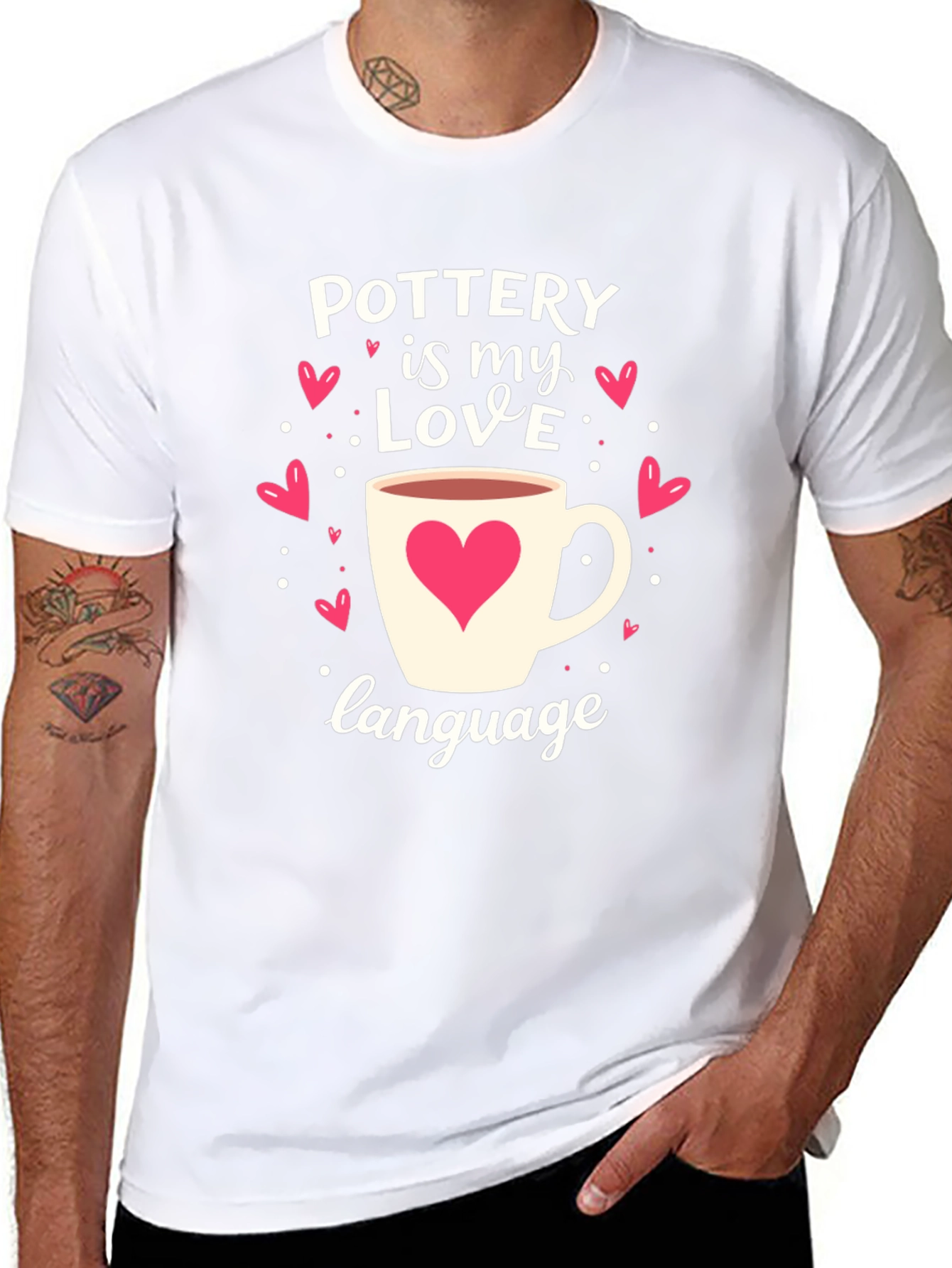 Pottery Love Language Graphic Tee - Heart Mug Design