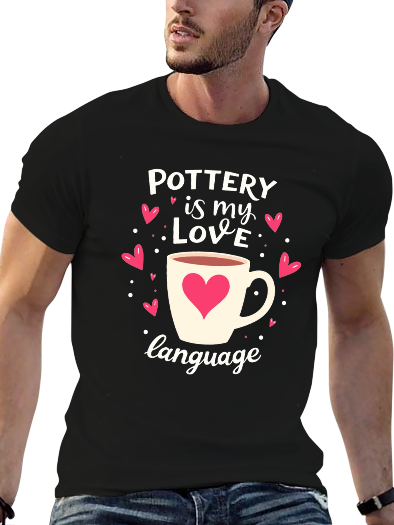 Pottery Love Language Graphic Tee - Heart Mug Design