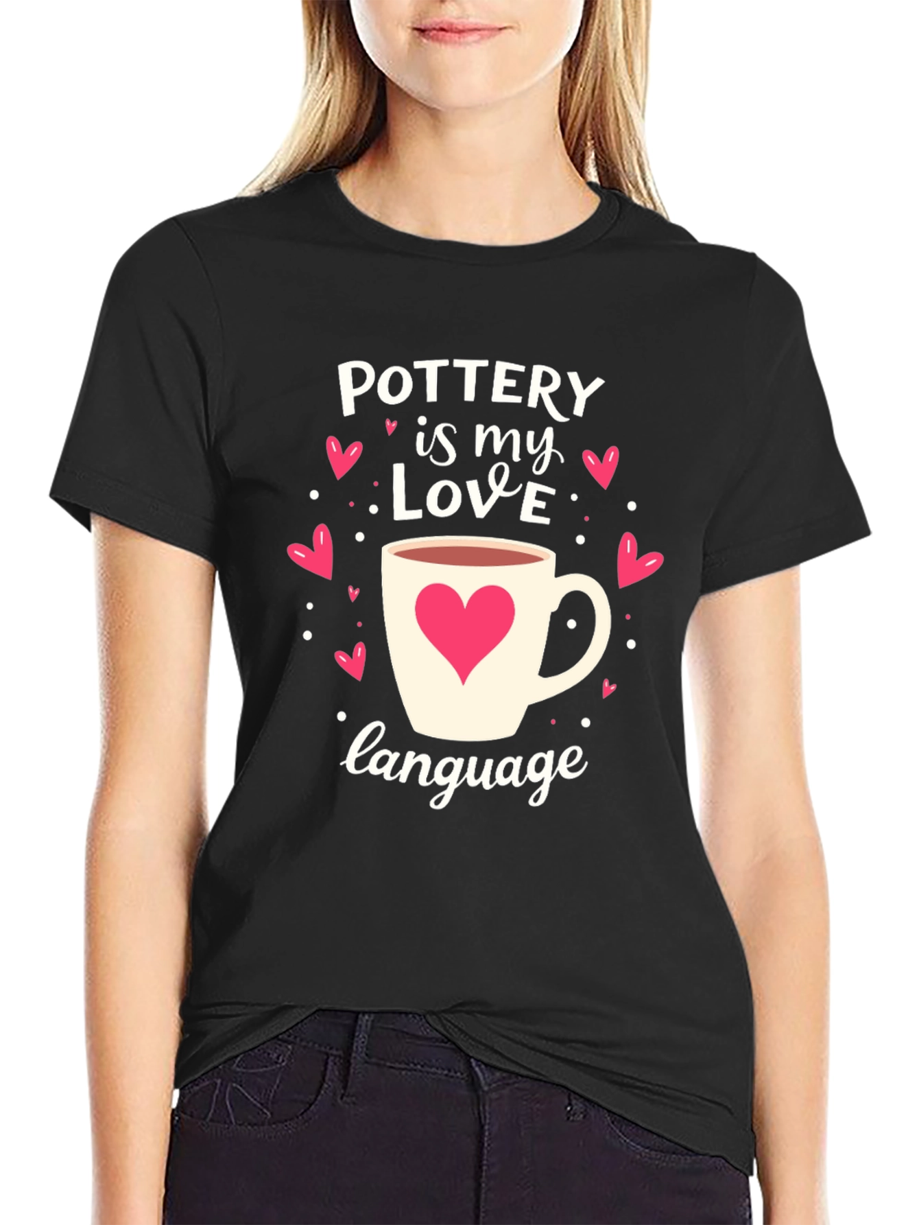 Pottery Love Language Graphic Tee - Heart Mug Design