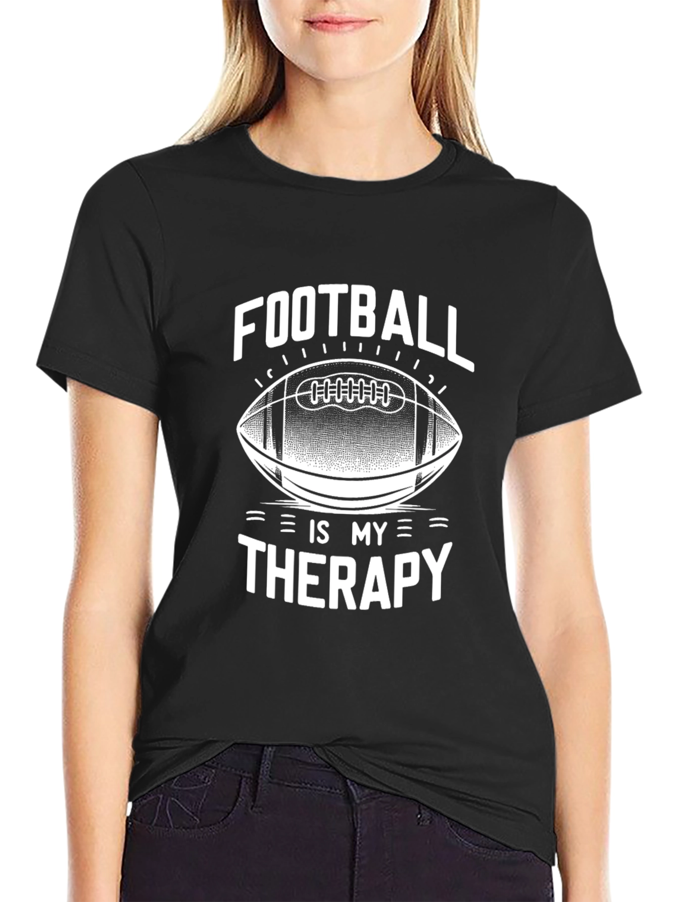 Football Is My Therapy Graphic T-Shirt