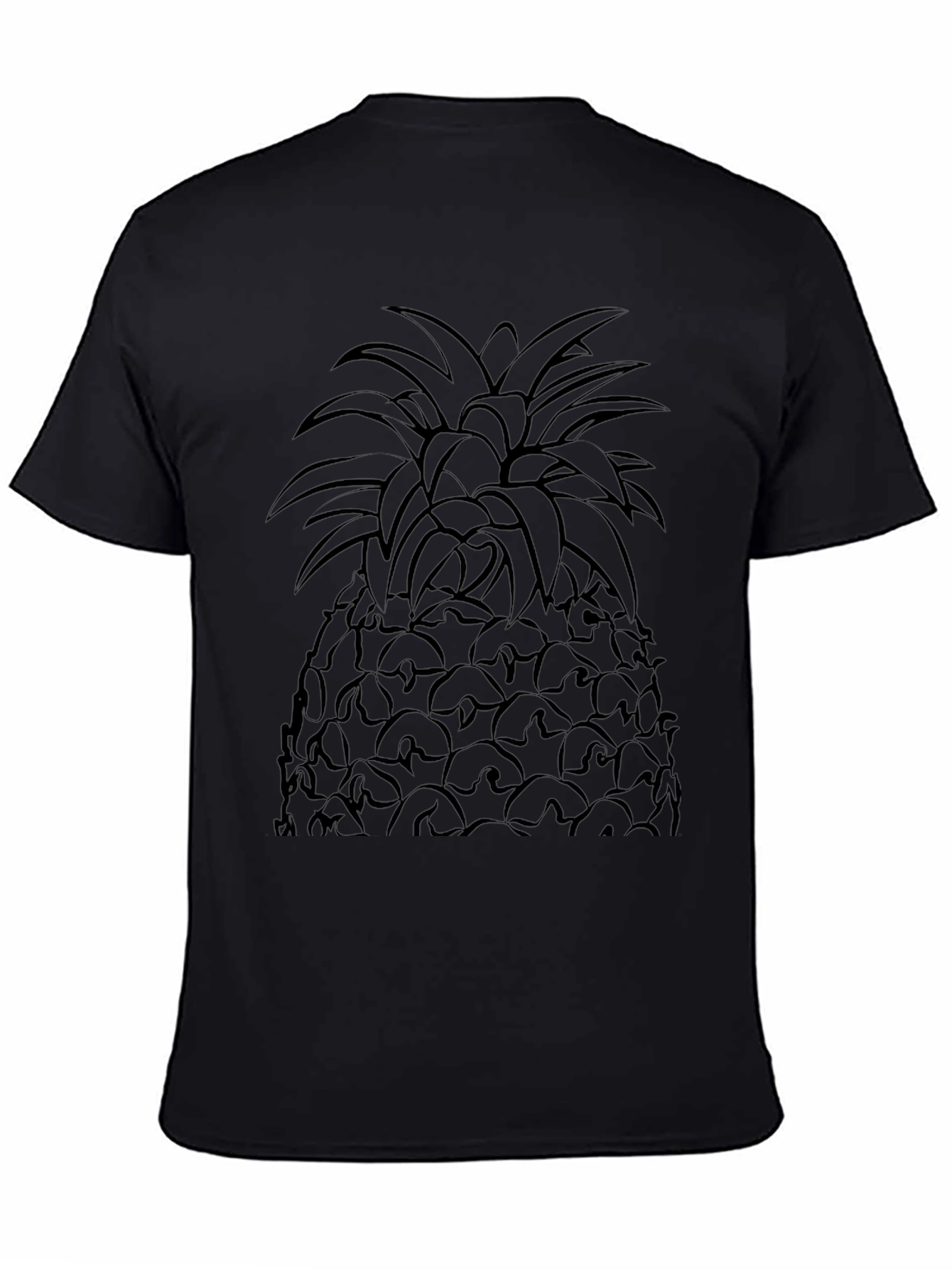 Pineapple Graphic Print Mens Black T-Shirt