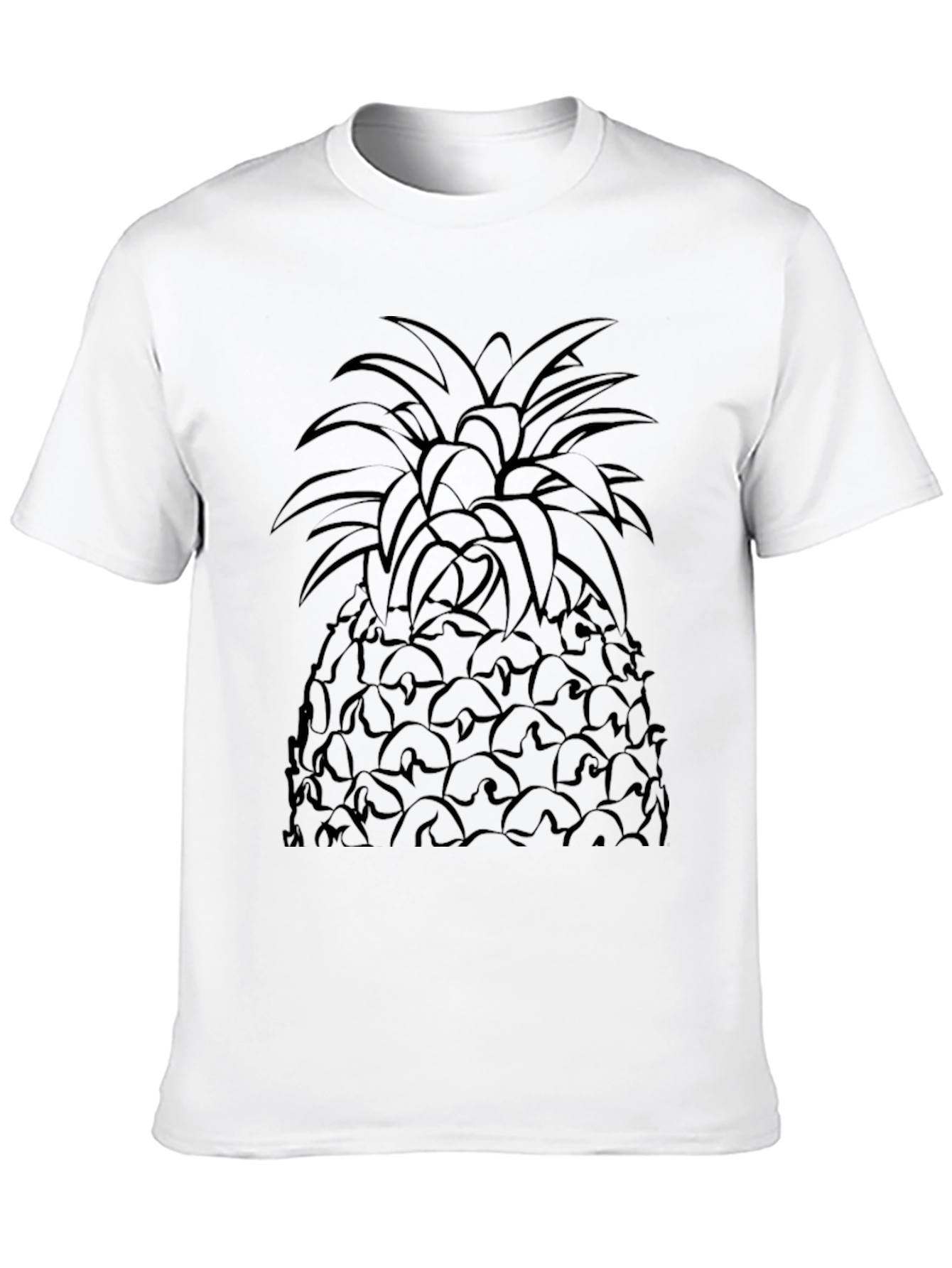 Pineapple Graphic Print Mens Black T-Shirt