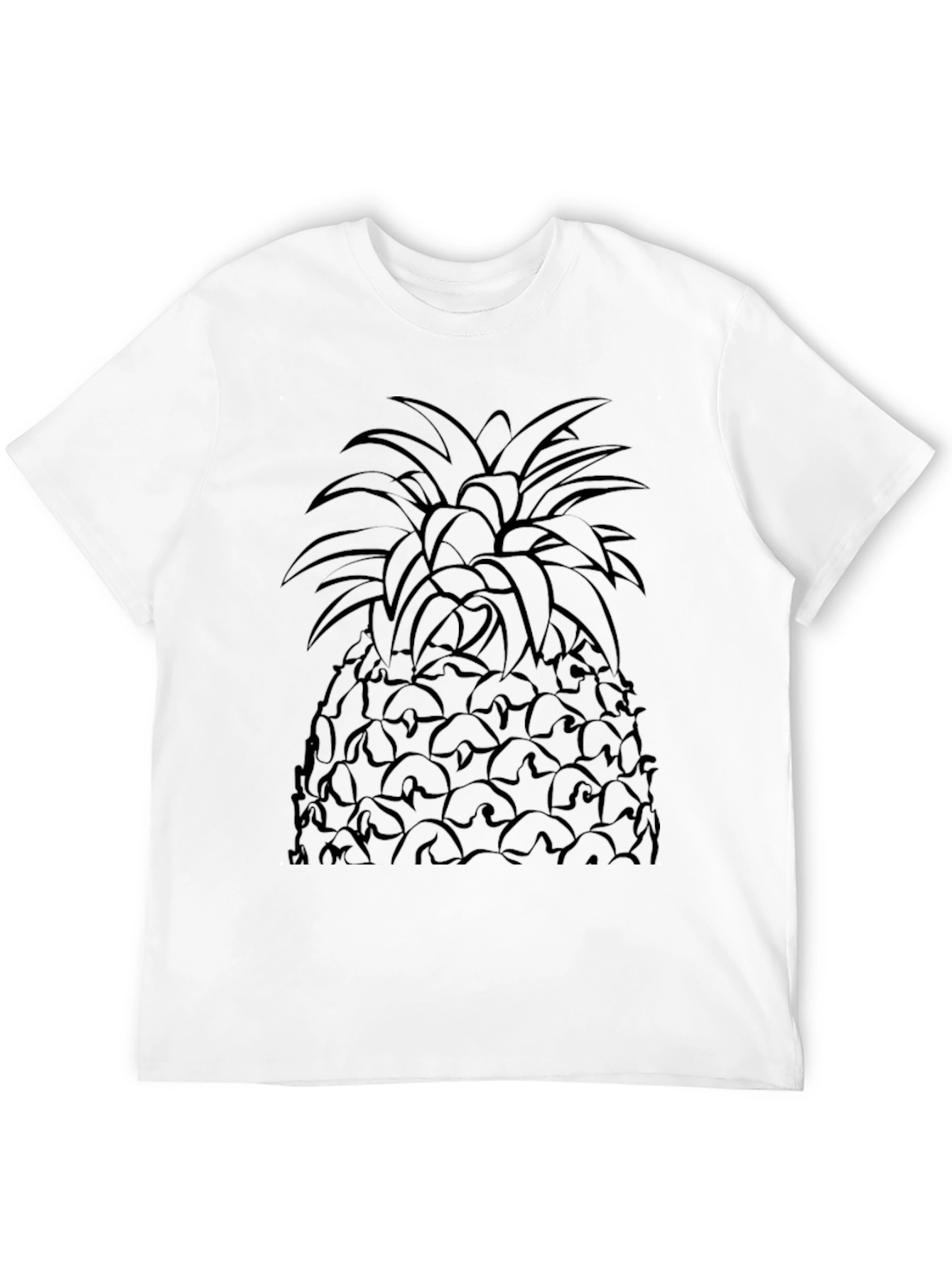 Pineapple Graphic Print Mens Black T-Shirt
