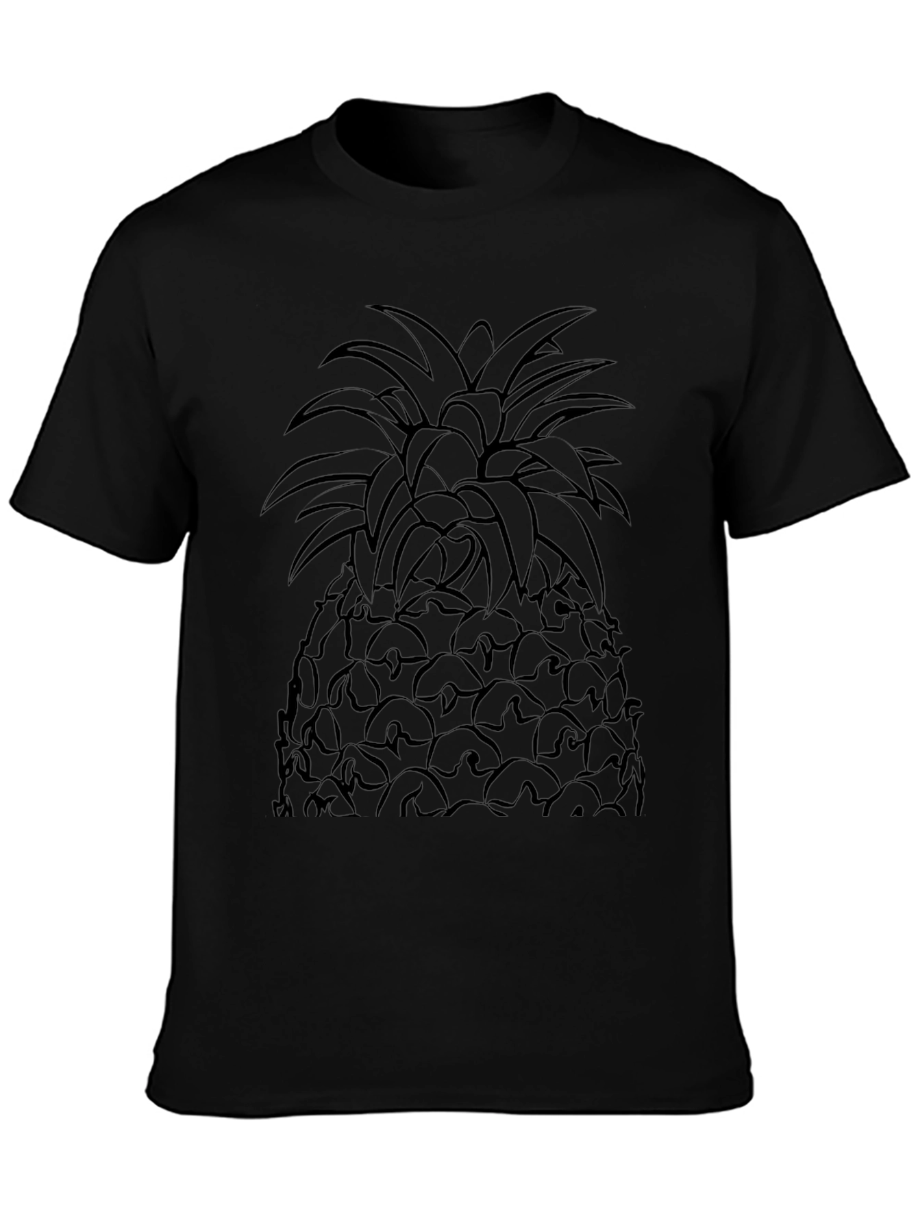 Pineapple Graphic Print Mens Black T-Shirt