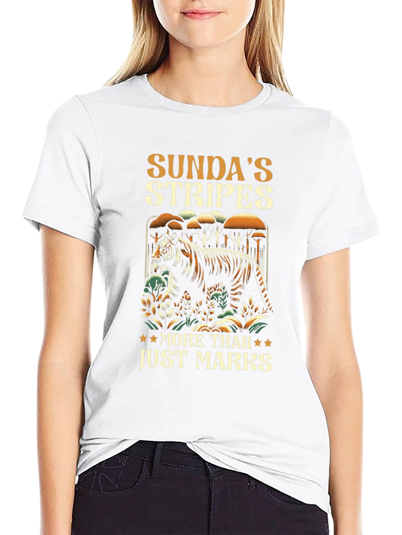 Sundas Stripes Graphic Tee -  Tiger Conservation T-Shirt