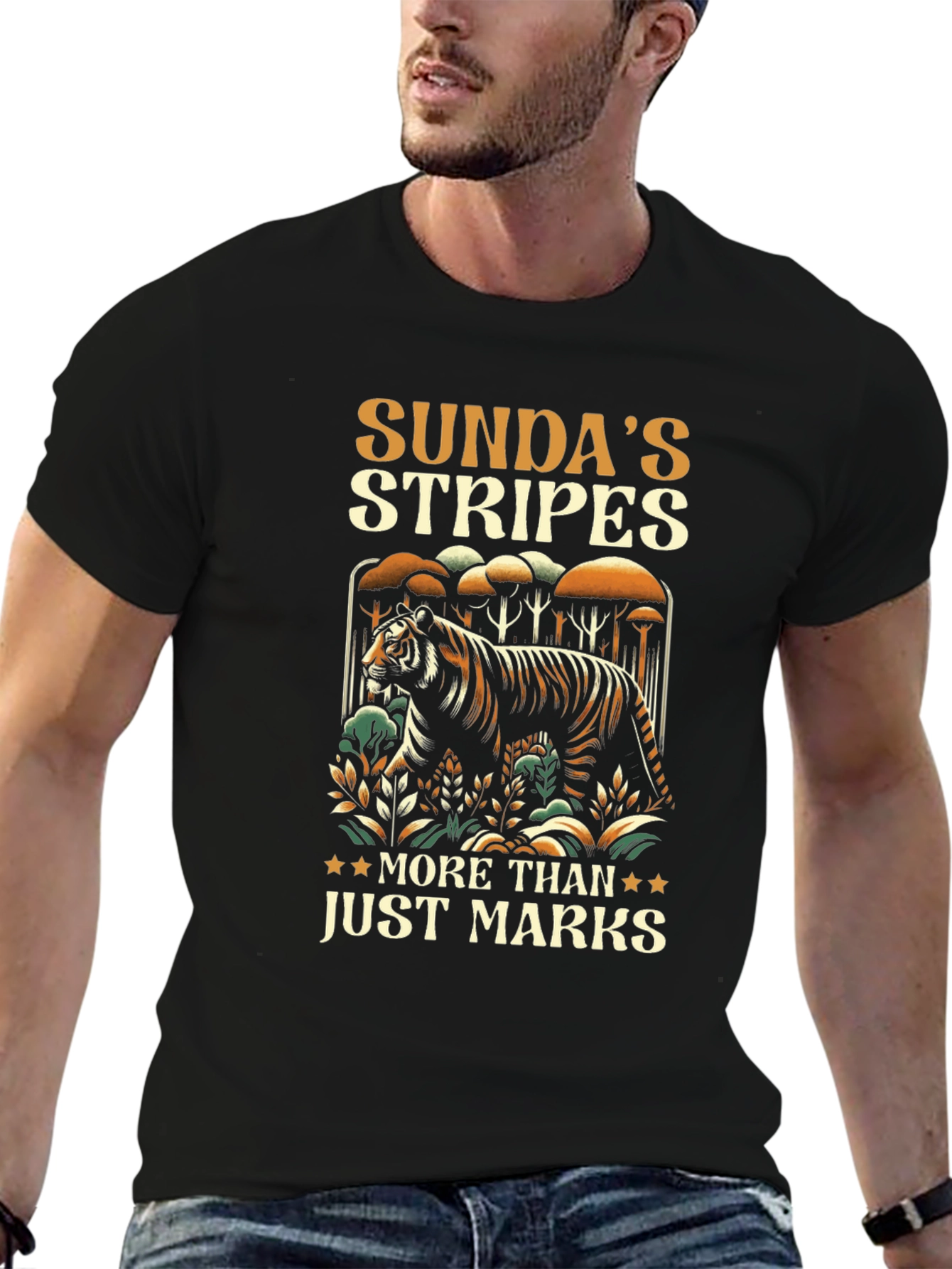 Sundas Stripes Graphic Tee -  Tiger Conservation T-Shirt