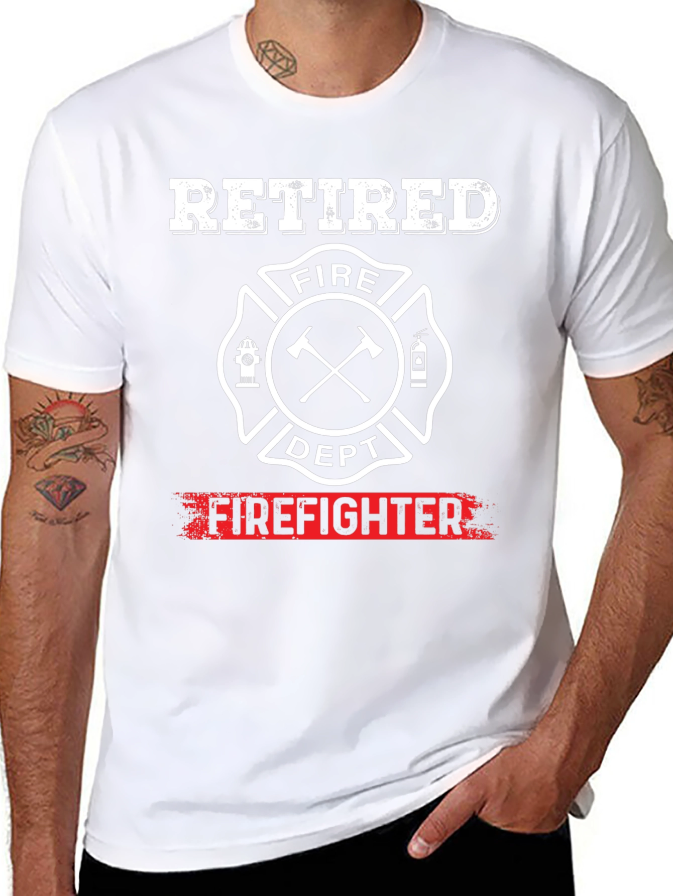 Retired Firefighter T-Shirt Fire Dept Gift