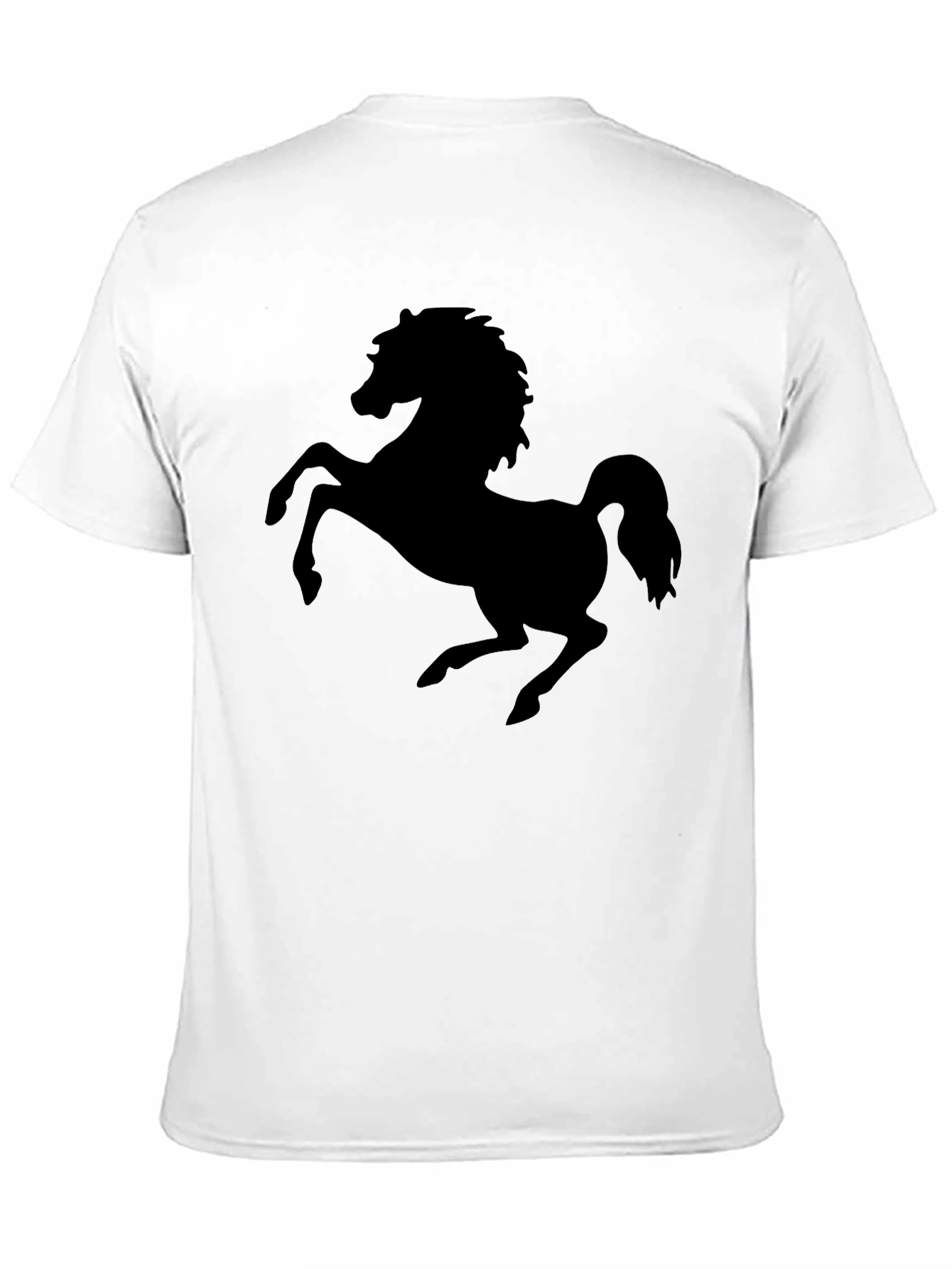 Black T-Shirt with Horse Silhouette Graphic