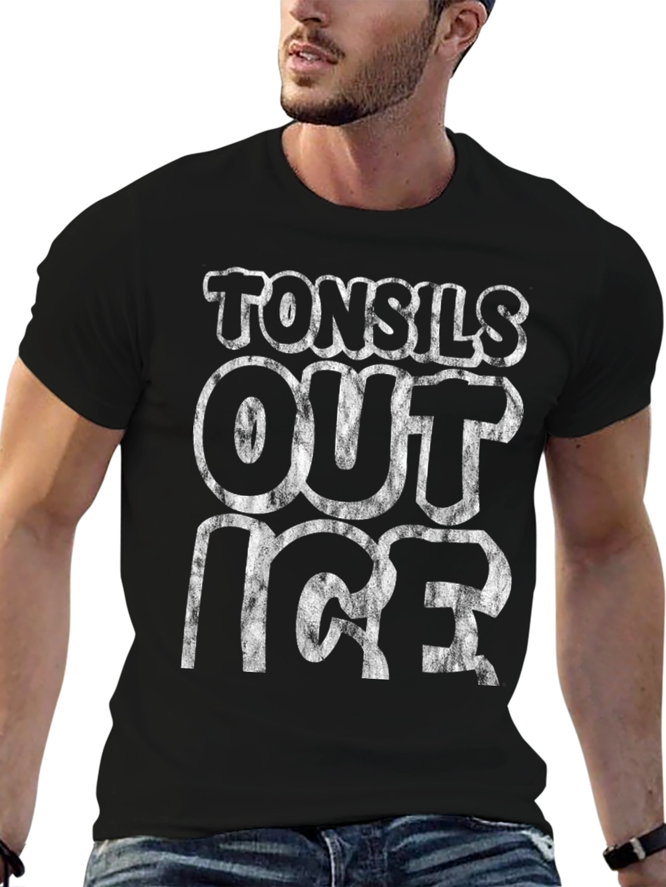 Tonsils Out Ice T-Shirt - Black Graphic Tee
