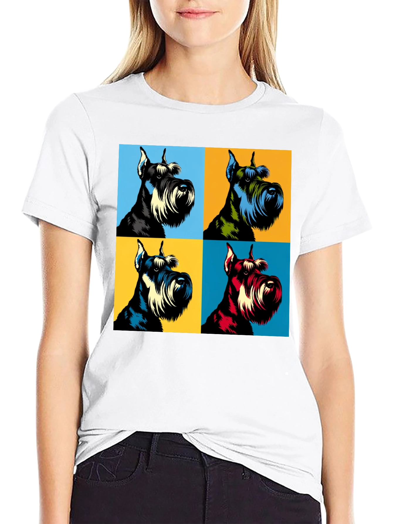 Pop Art Schnauzer Dog T-Shirt - Unique Graphic Tee