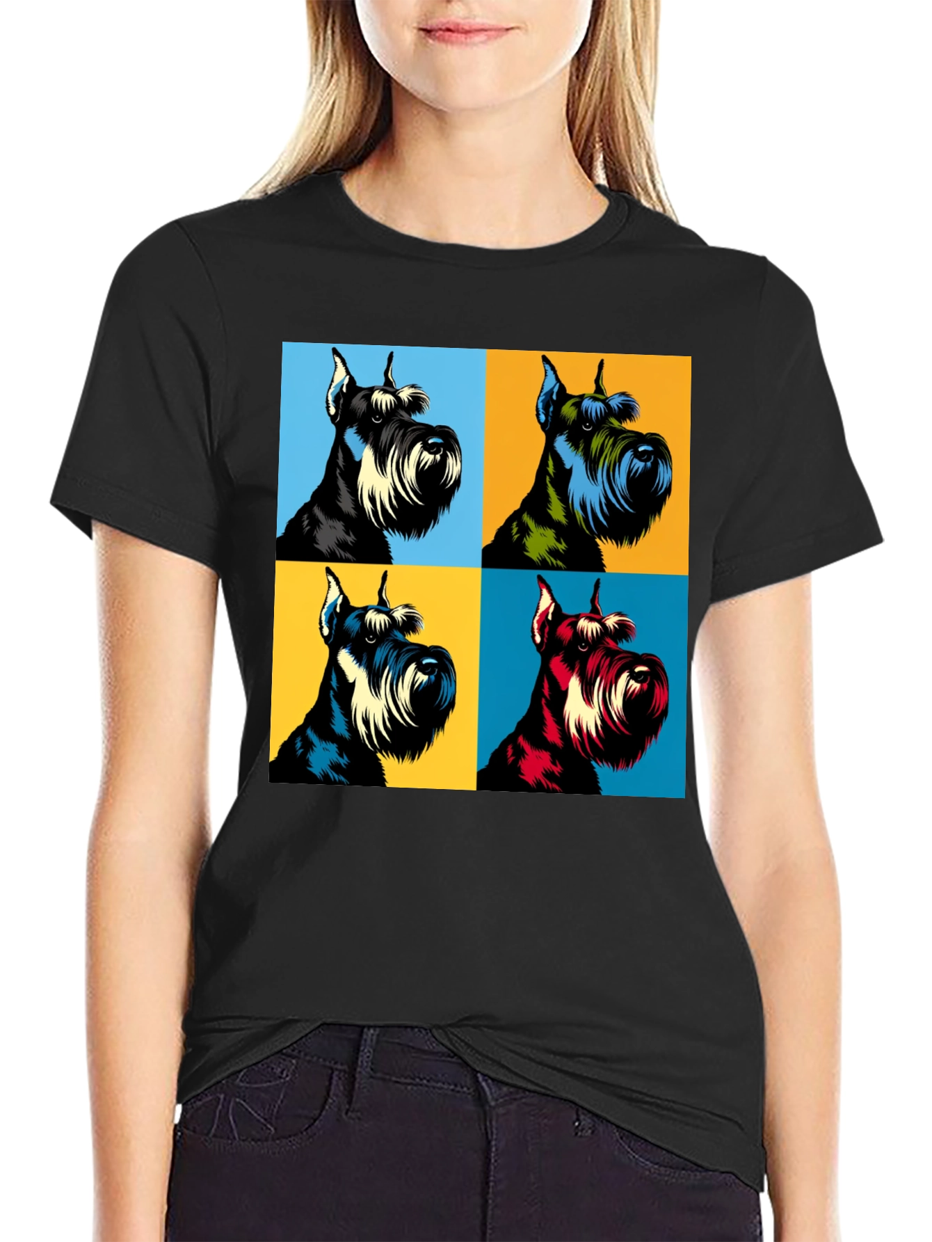Pop Art Schnauzer Dog T-Shirt - Unique Graphic Tee