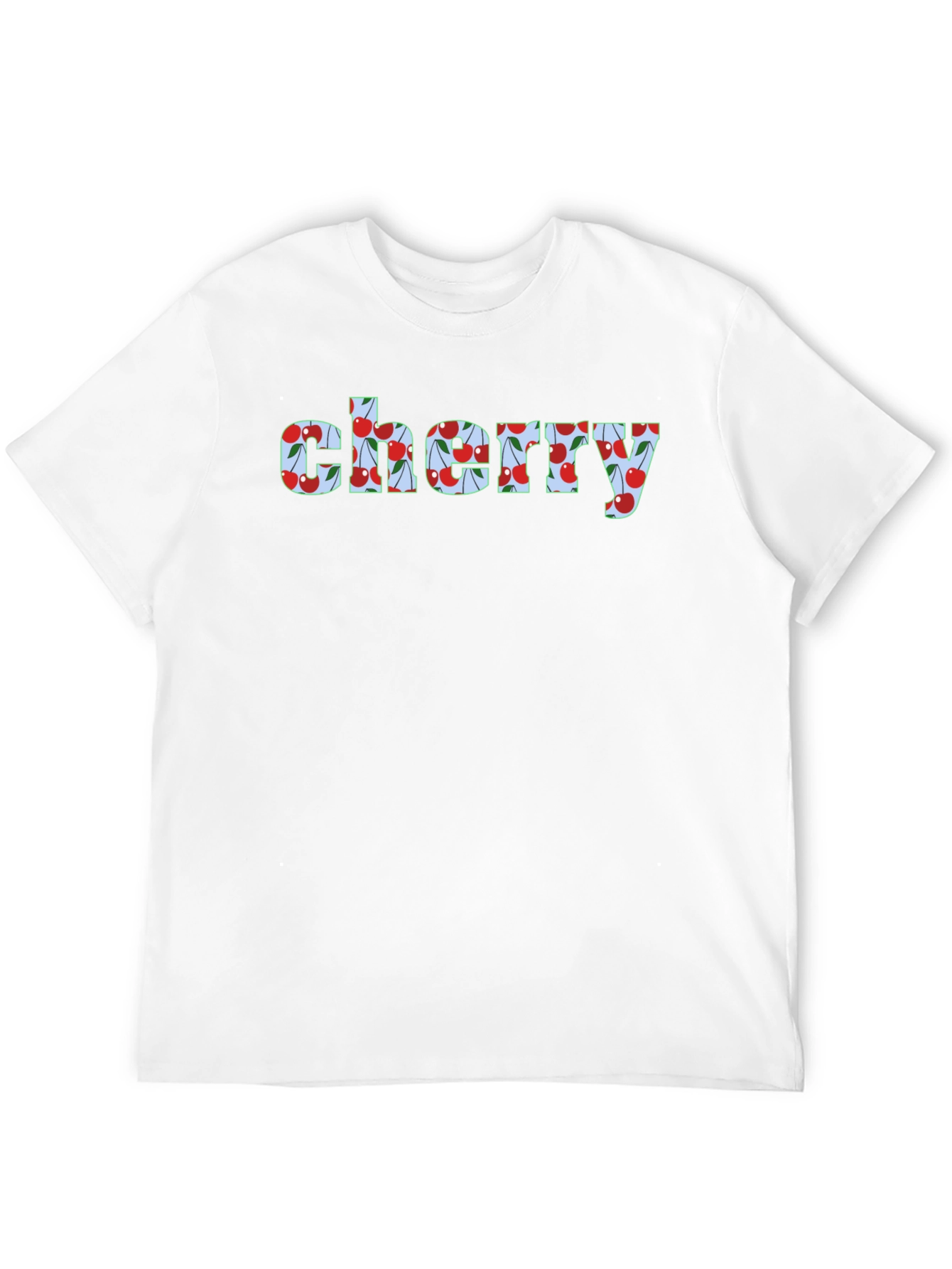 Cherry Print Mens Black Graphic Tee Shirt