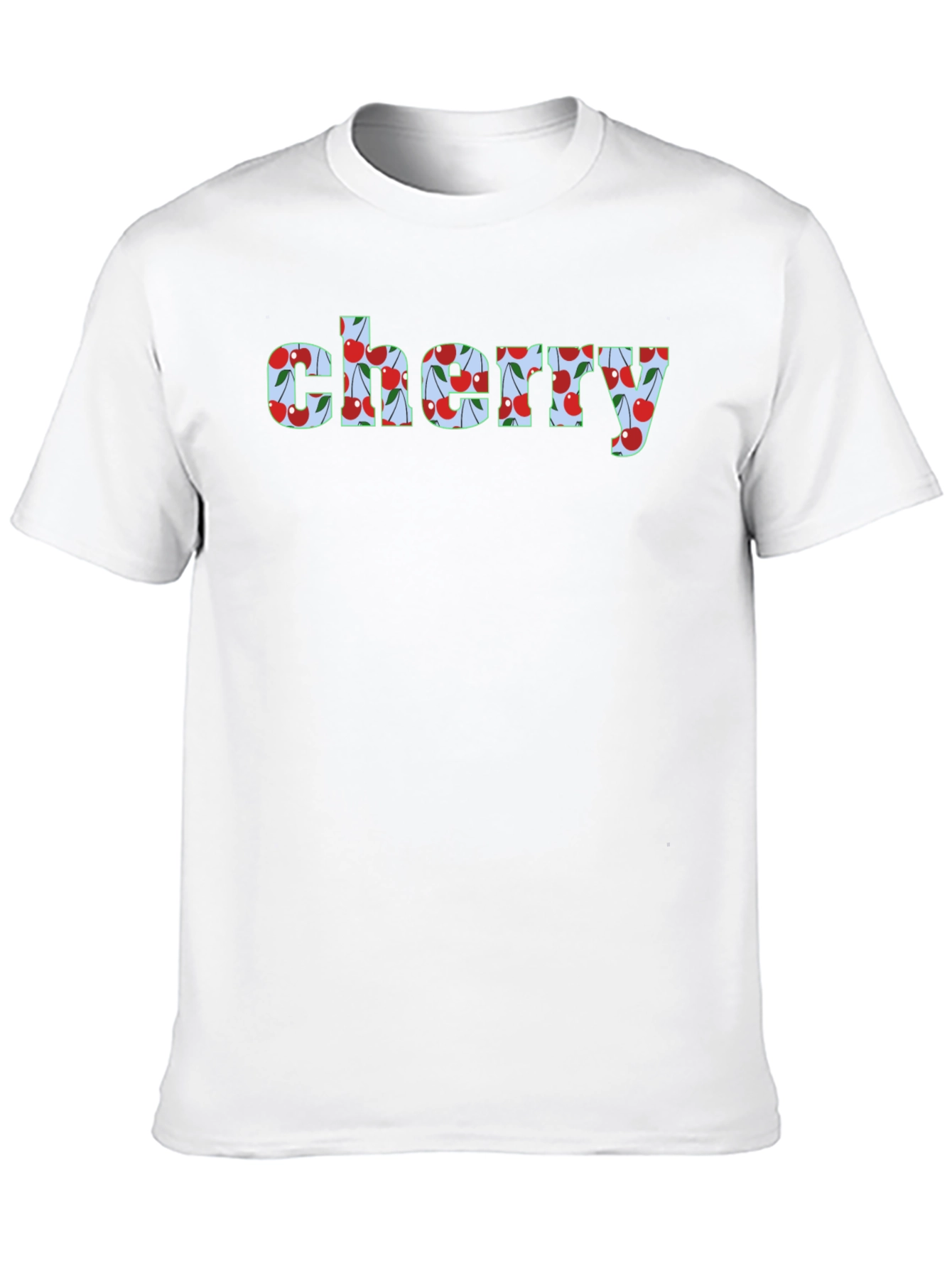 Cherry Print Mens Black Graphic Tee Shirt
