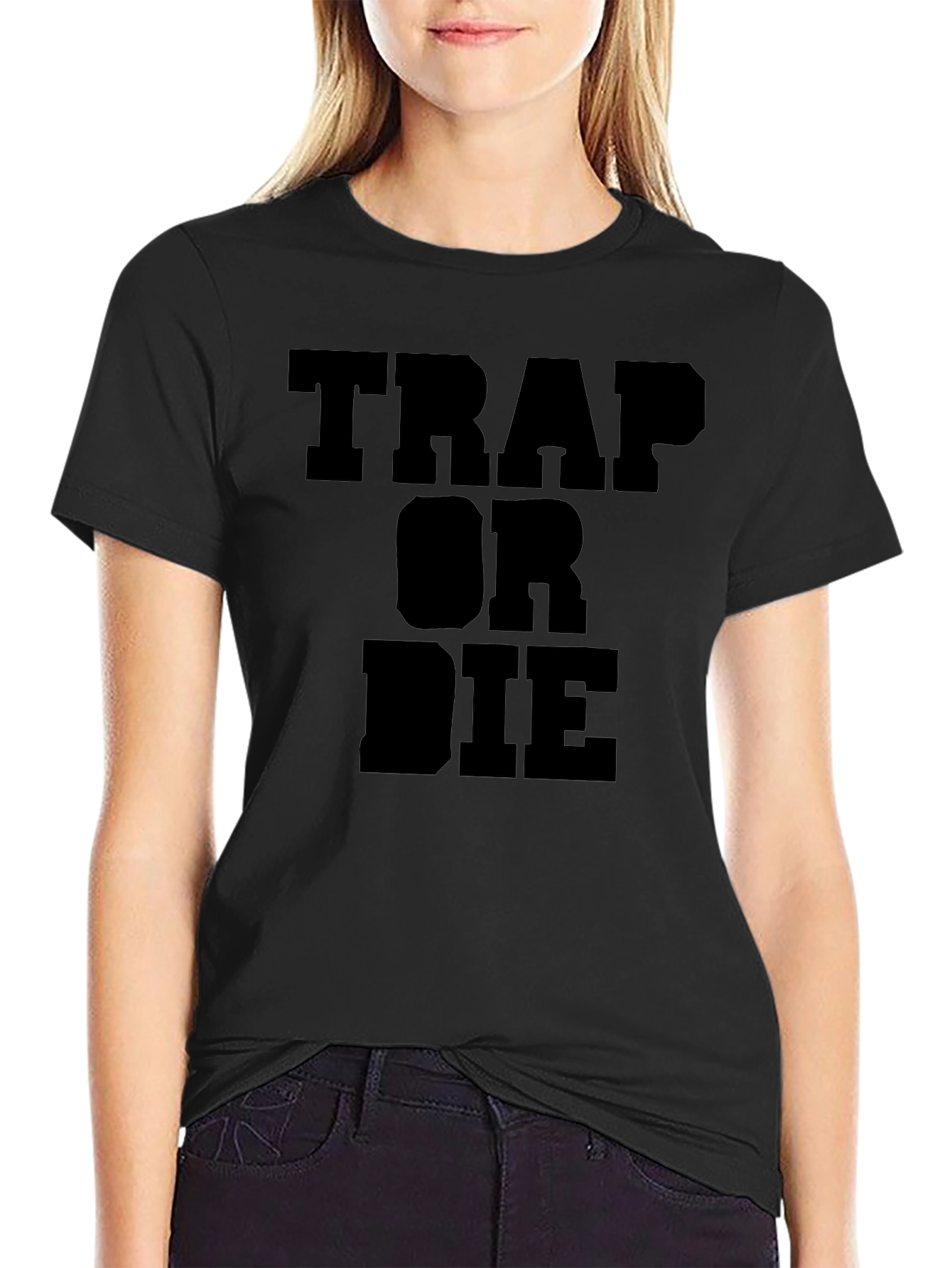 Trap Or Die Graphic Tee Black