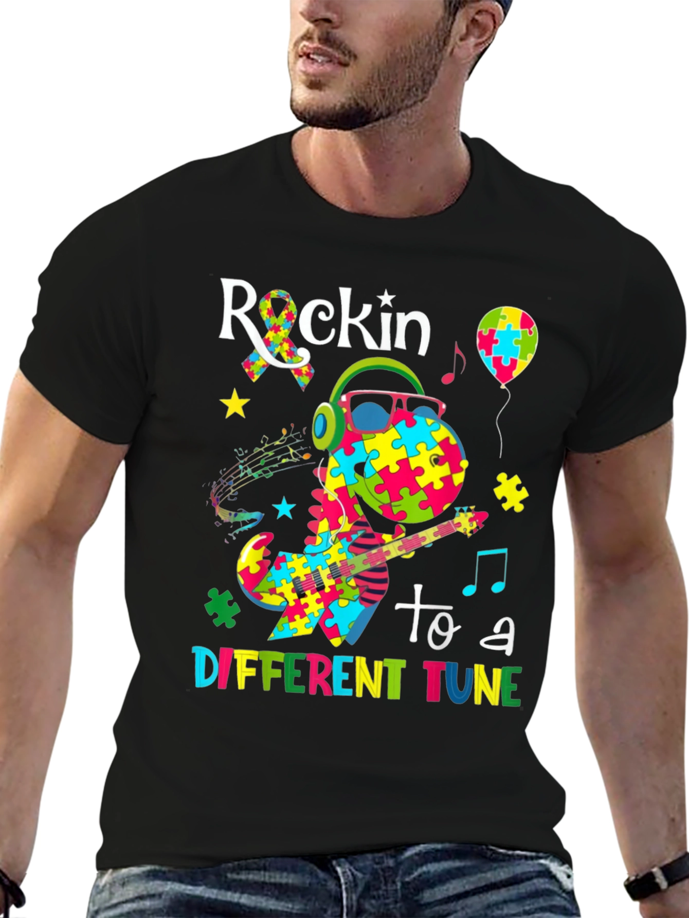 Rockin to a Different Tune Autism Awareness T-Shirt