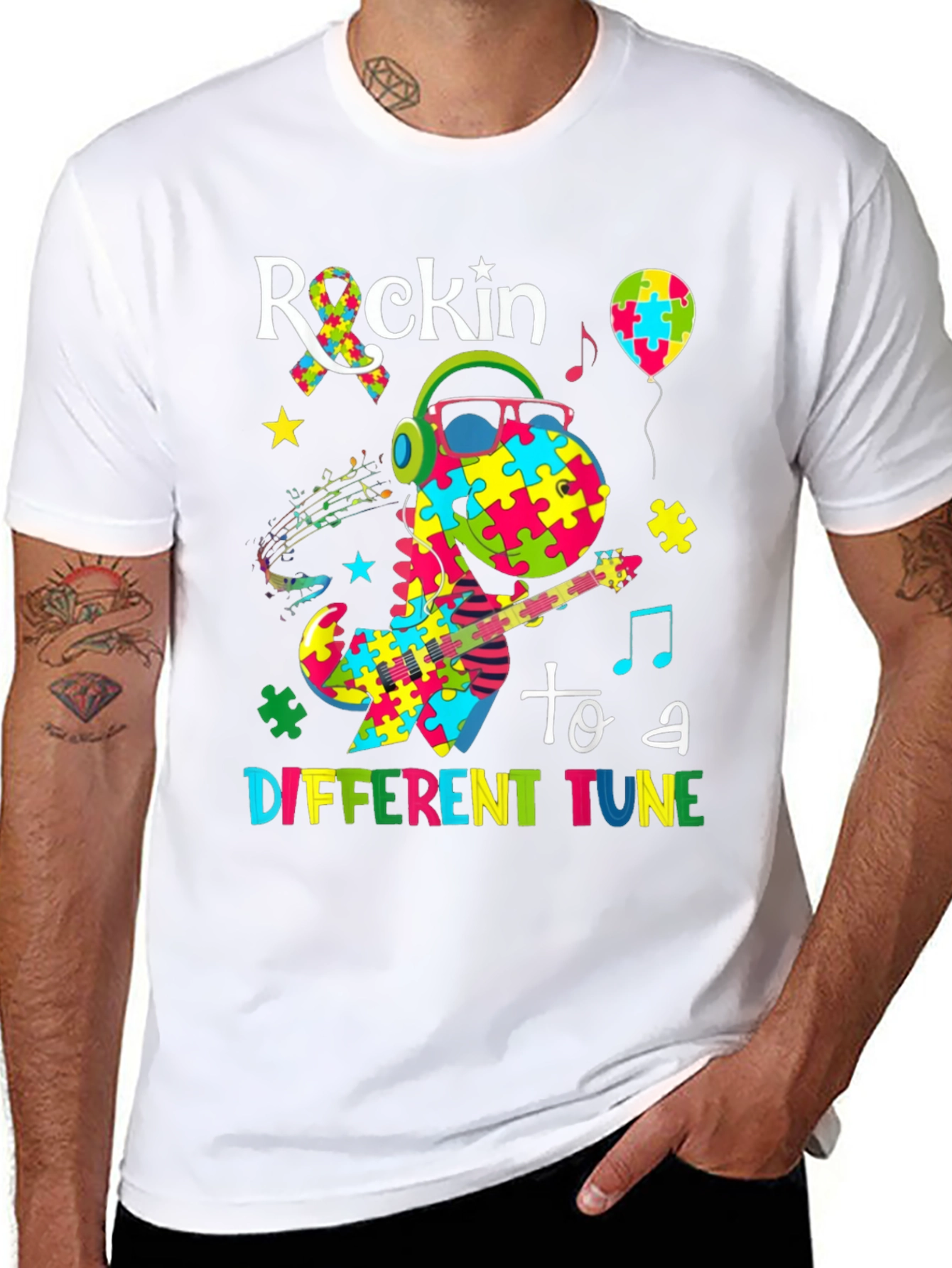 Rockin to a Different Tune Autism Awareness T-Shirt