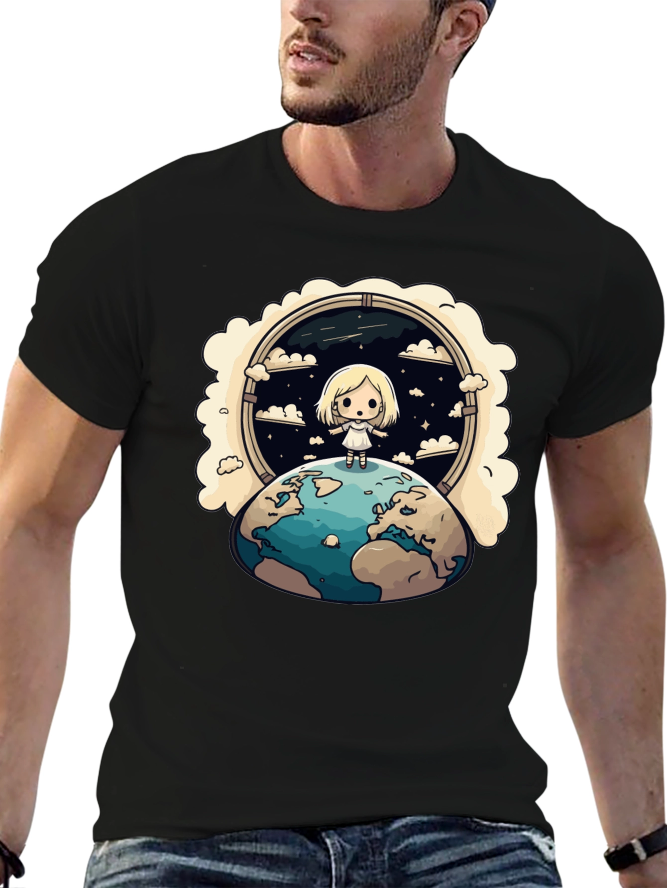 Cartoon Earth Child T-Shirt