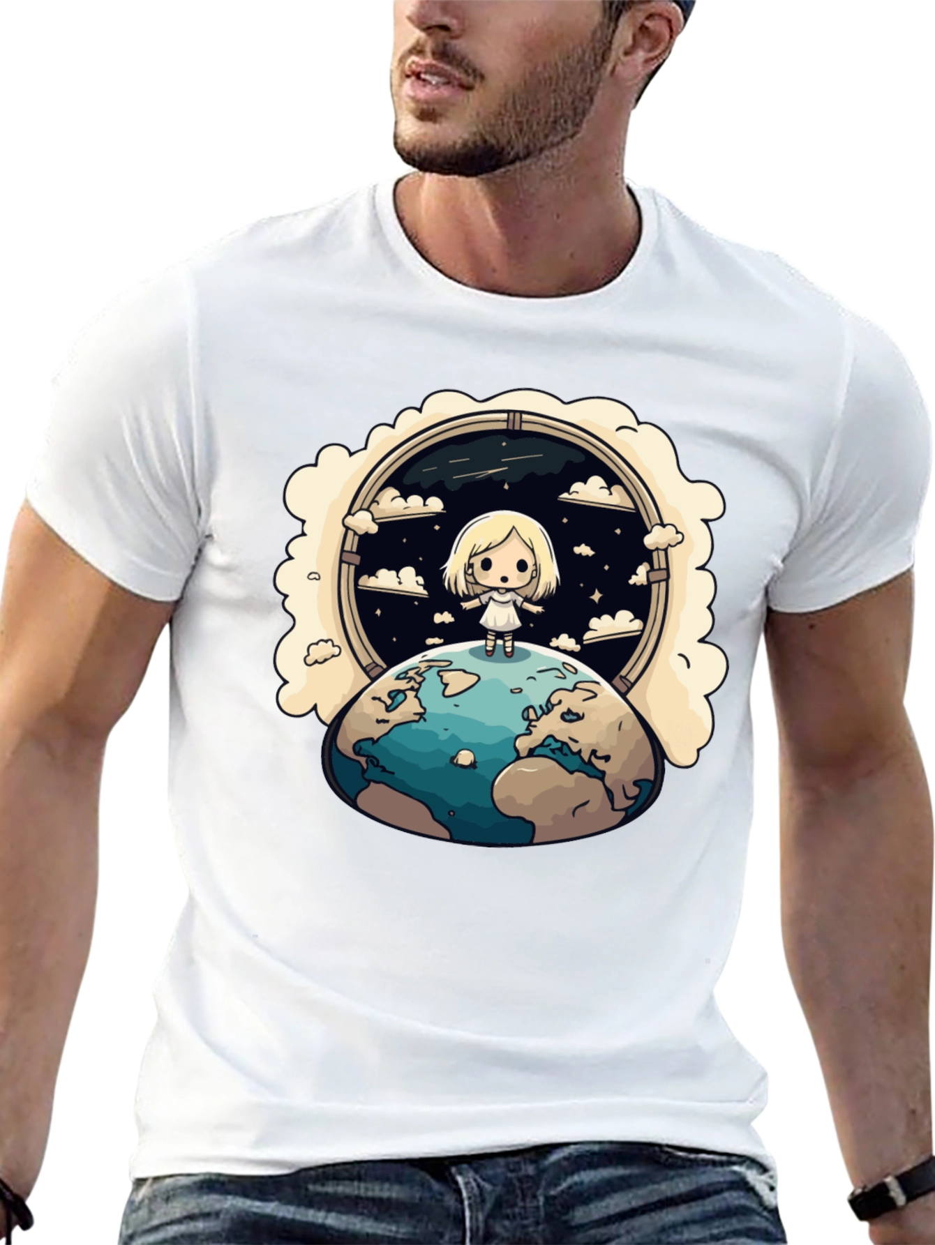 Cartoon Earth Child T-Shirt