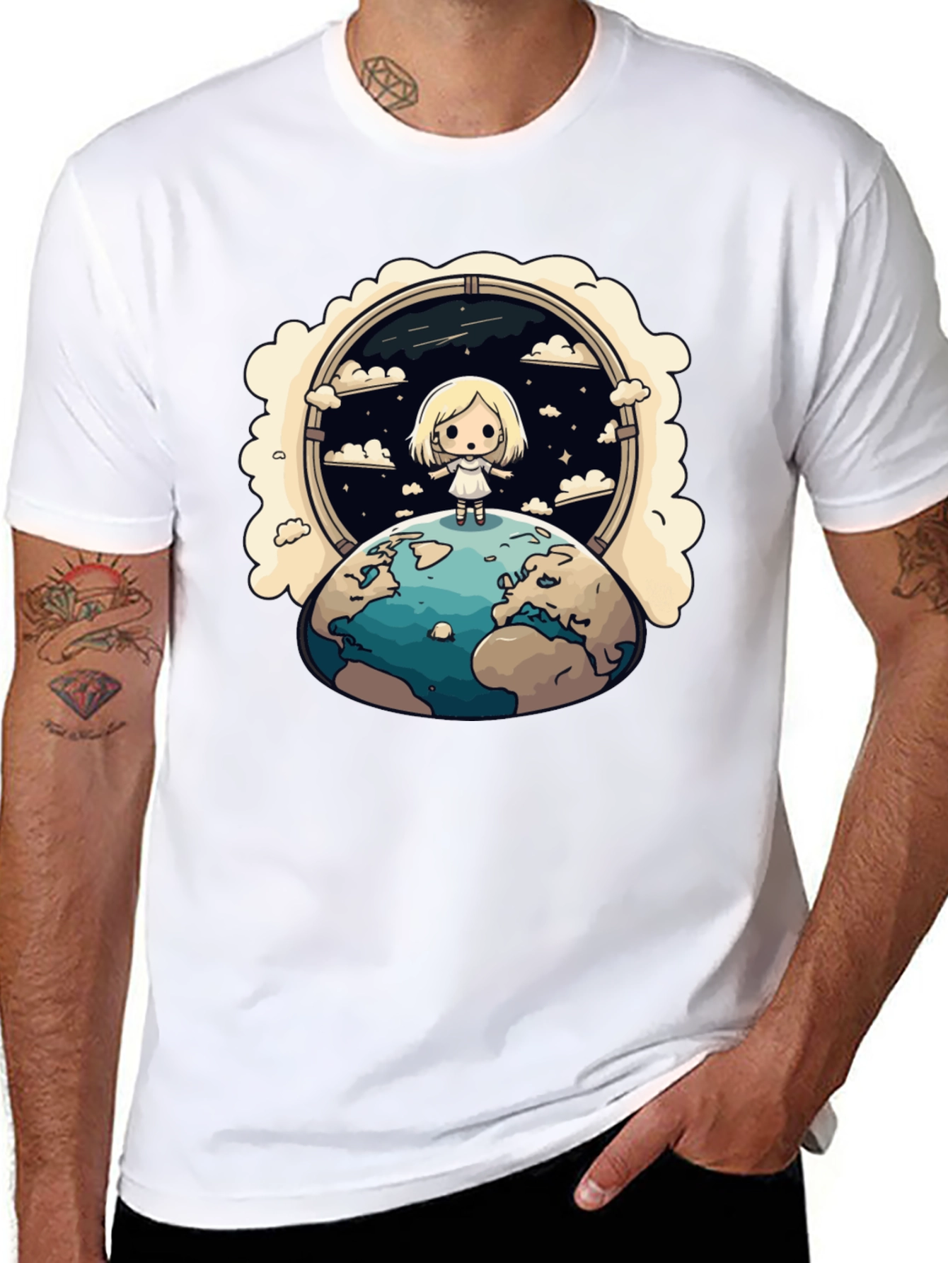 Cartoon Earth Child T-Shirt