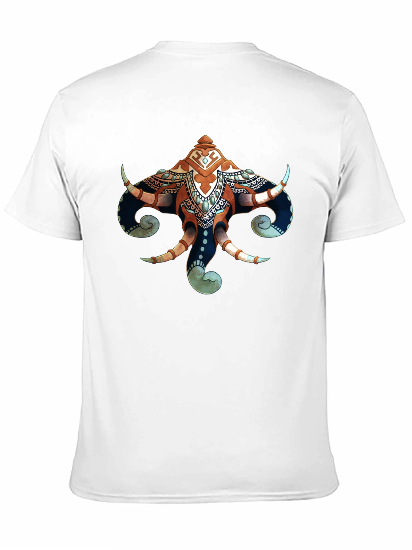 Elephant Head Graphic Print Black T-Shirt
