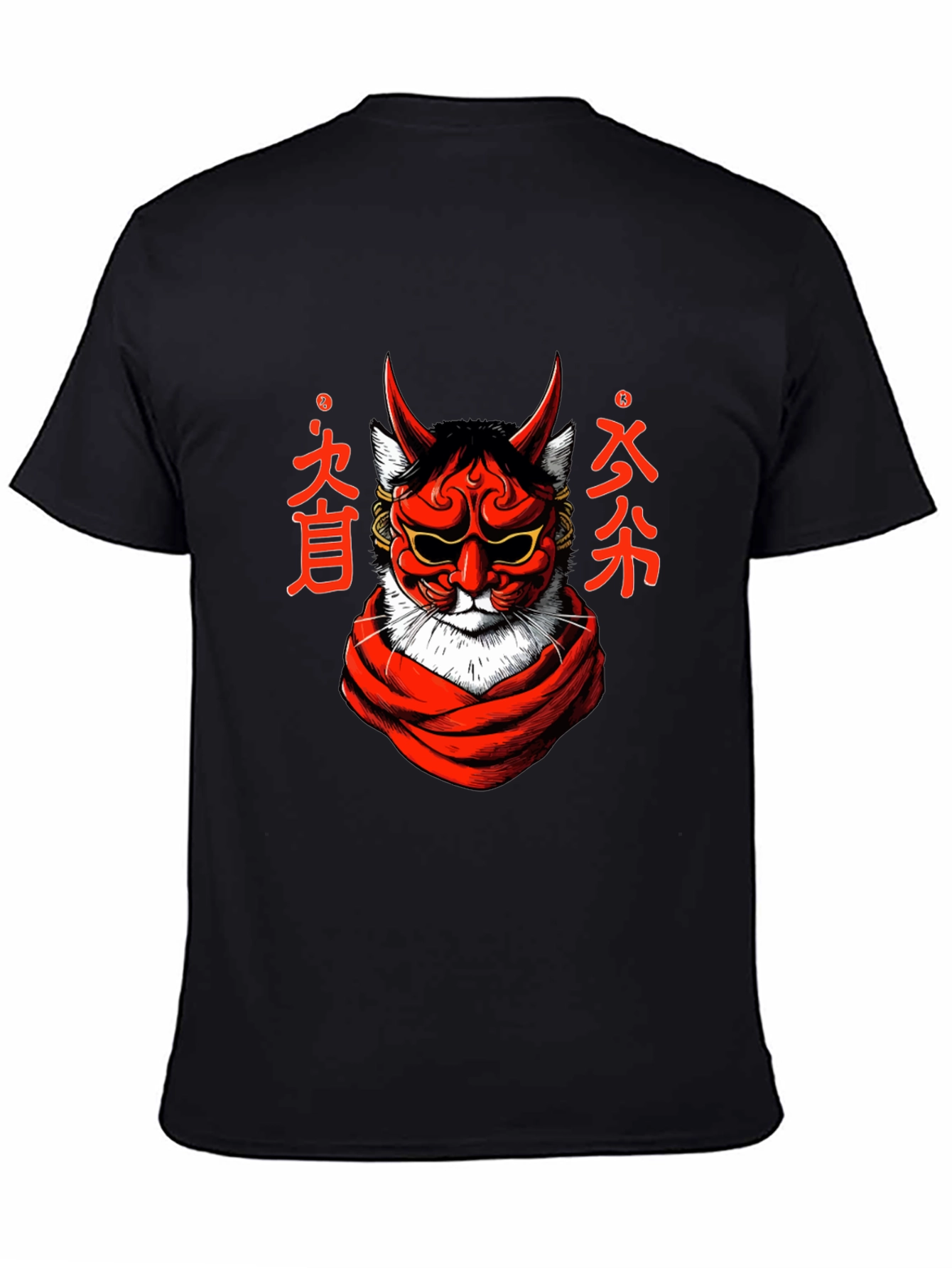 Japanese Oni Cat T-Shirt - Unique Graphic Tee