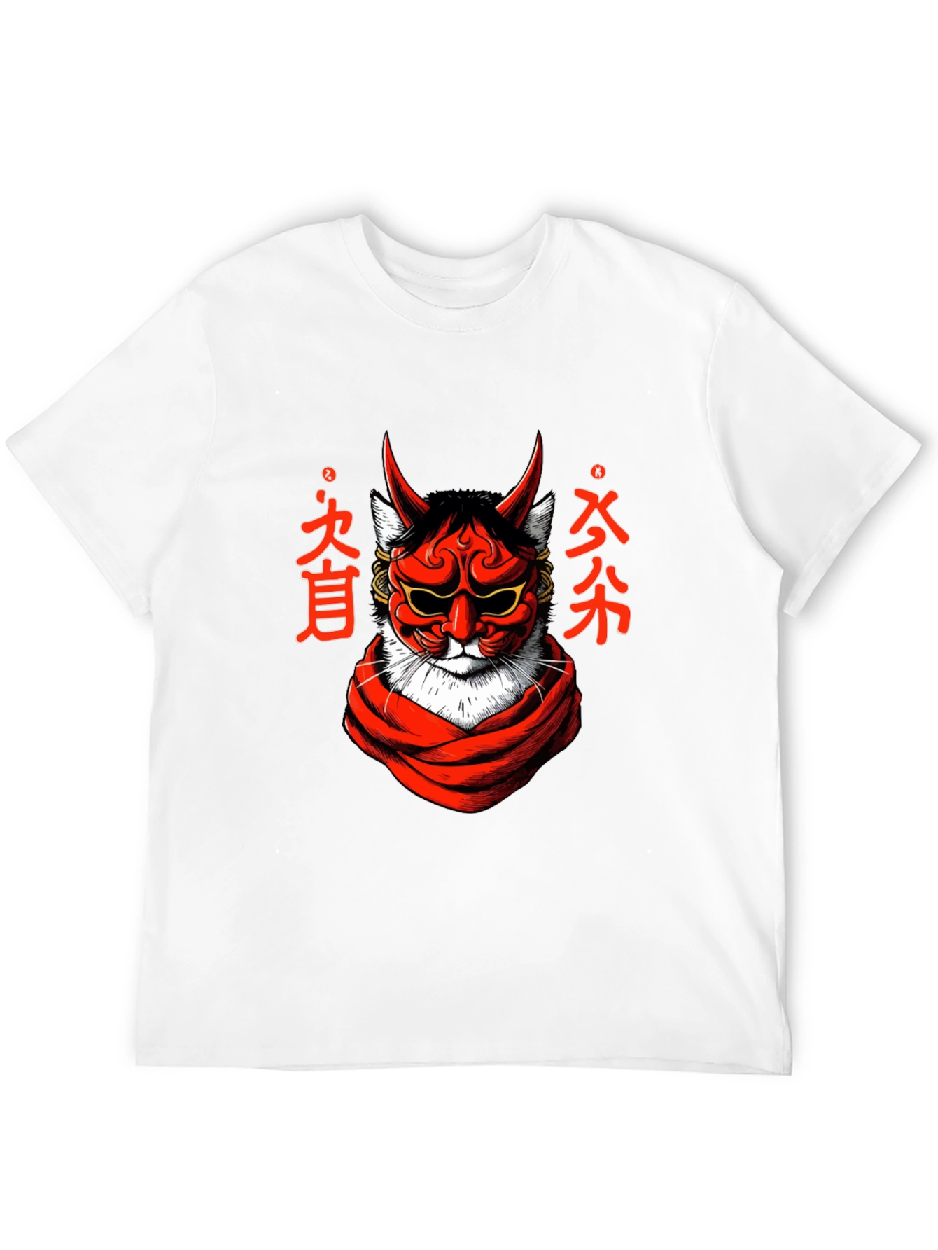 Japanese Oni Cat T-Shirt - Unique Graphic Tee