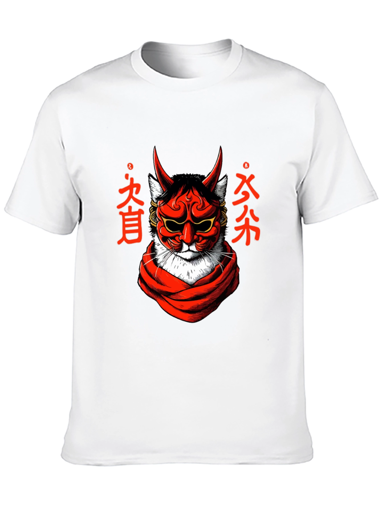 Japanese Oni Cat T-Shirt - Unique Graphic Tee