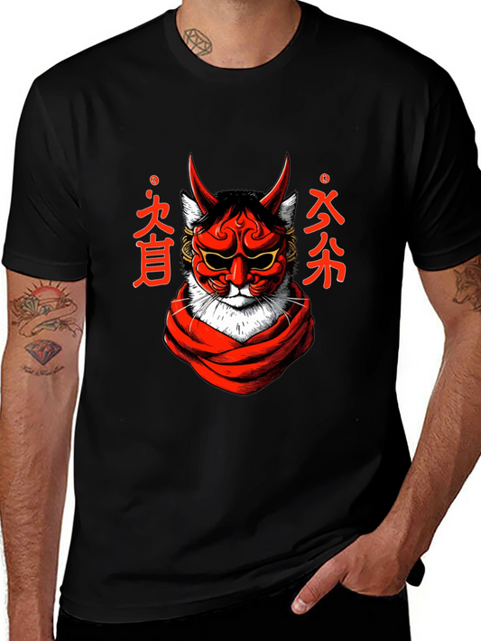 Japanese Oni Cat T-Shirt - Unique Graphic Tee