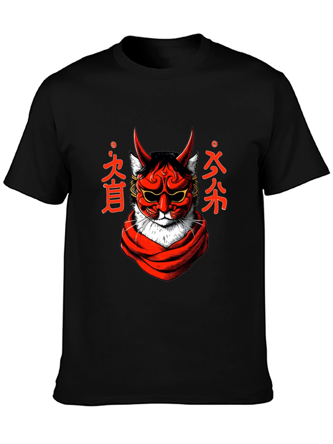 Japanese Oni Cat T-Shirt - Unique Graphic Tee