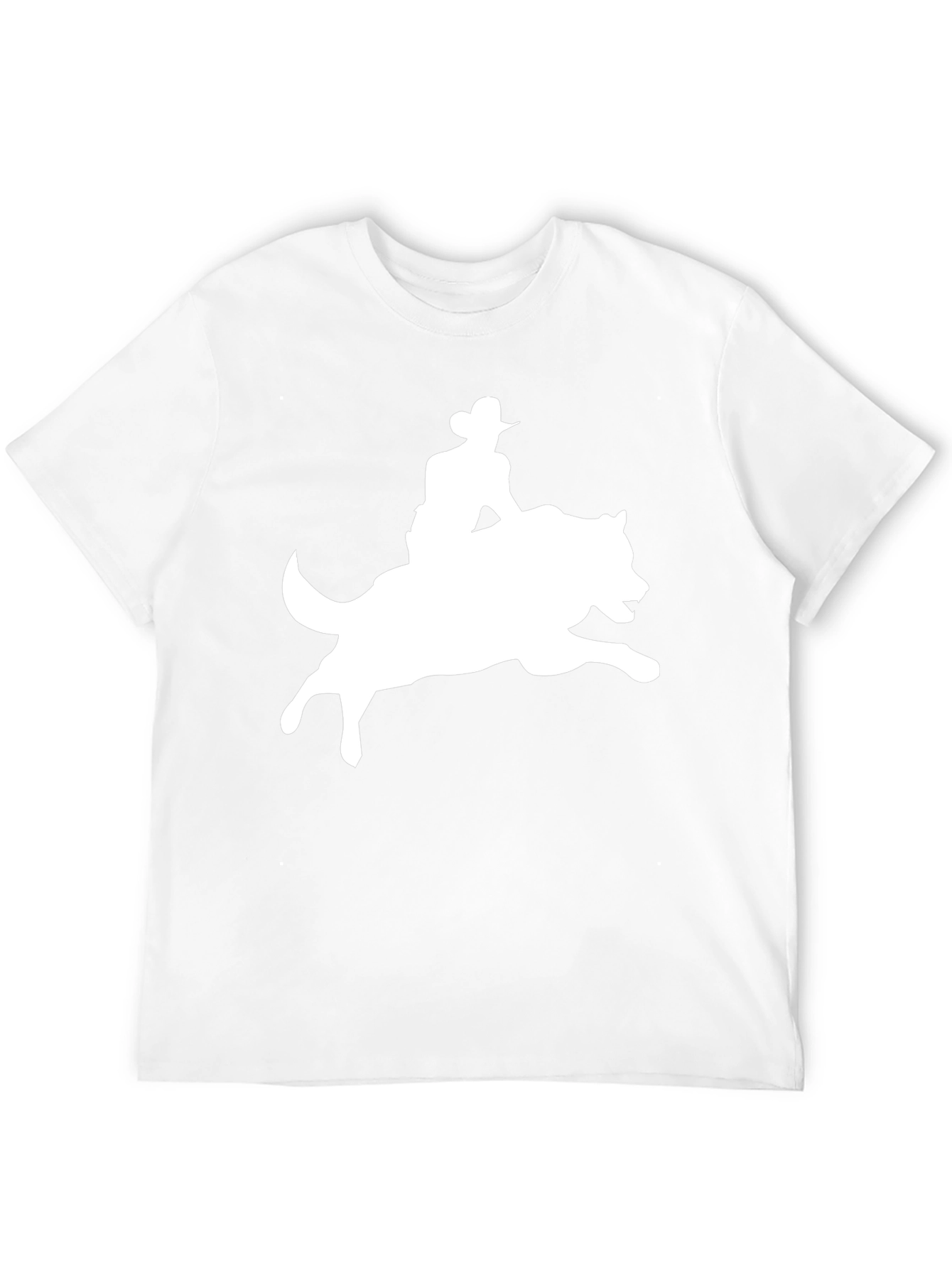 Cowboy Riding a Wolf Graphic Tee - Black T-Shirt