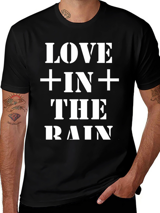 Love In The Rain Graphic Tee - Black Cotton T-Shirt