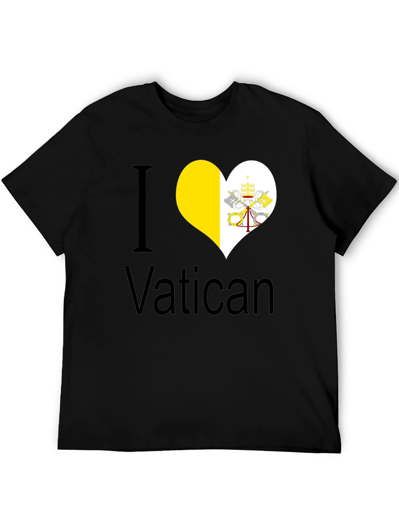 I Heart Vatican City Black T-Shirt