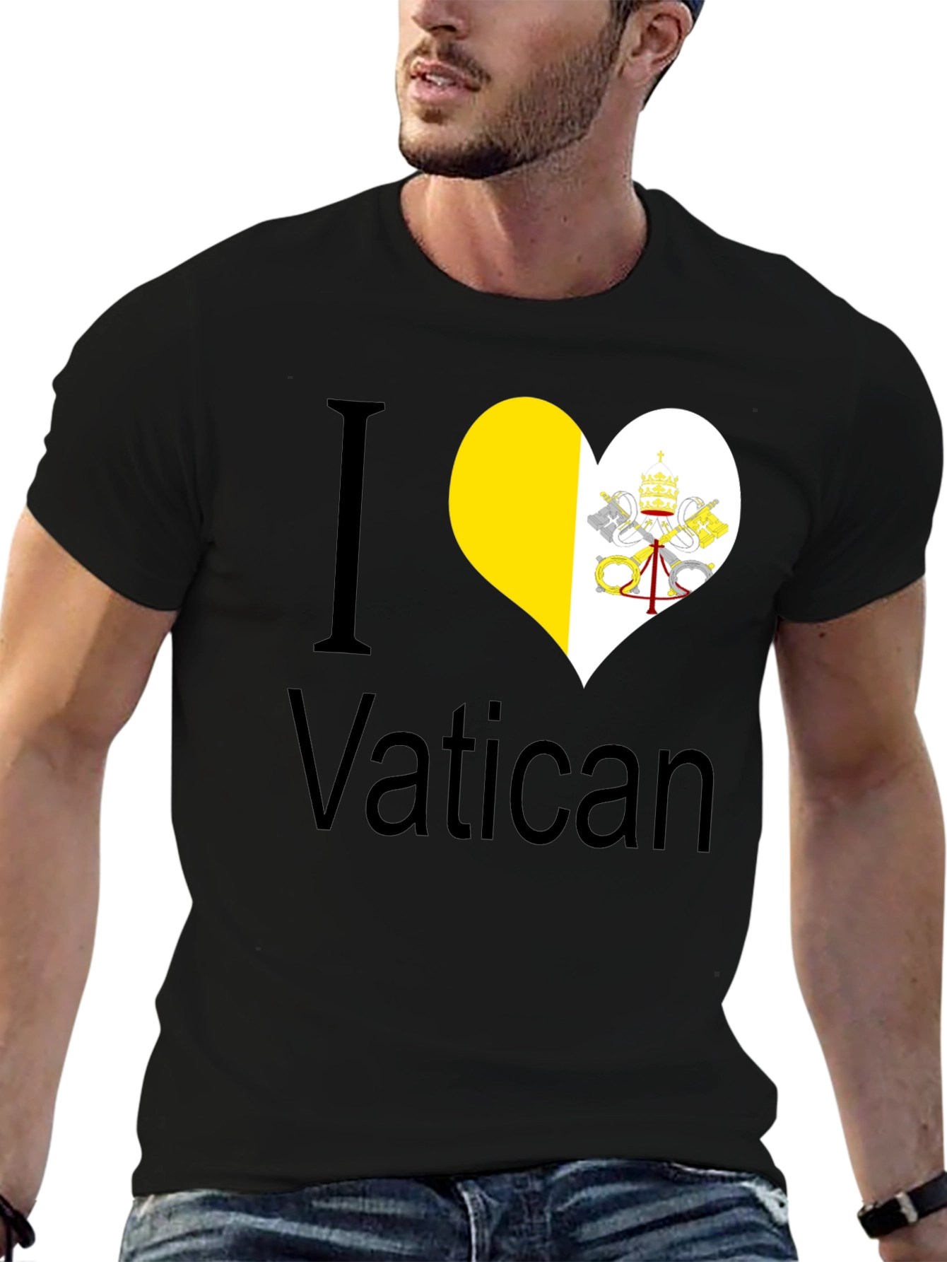 I Heart Vatican City Black T-Shirt