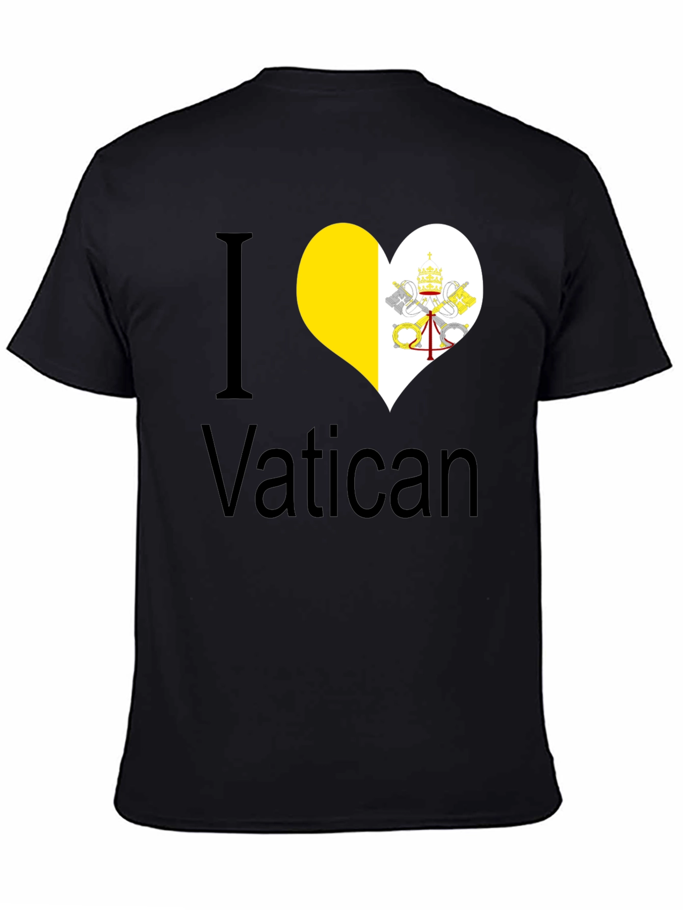 I Heart Vatican City Black T-Shirt