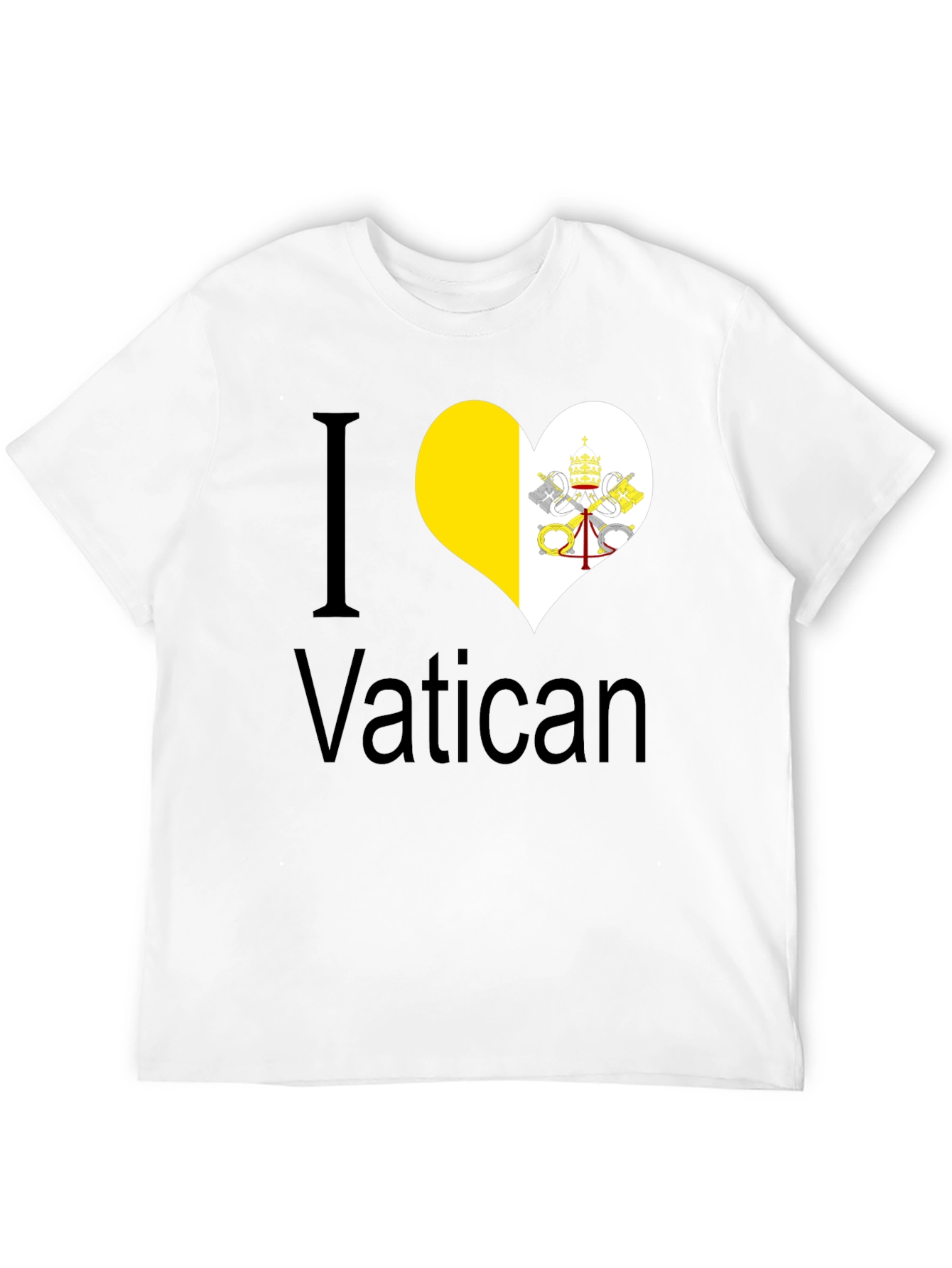 I Heart Vatican City Black T-Shirt