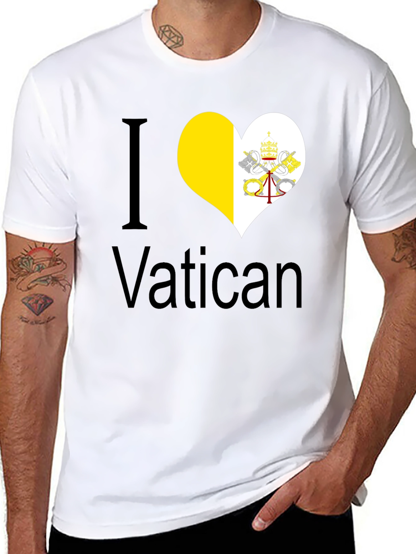 I Heart Vatican City Black T-Shirt