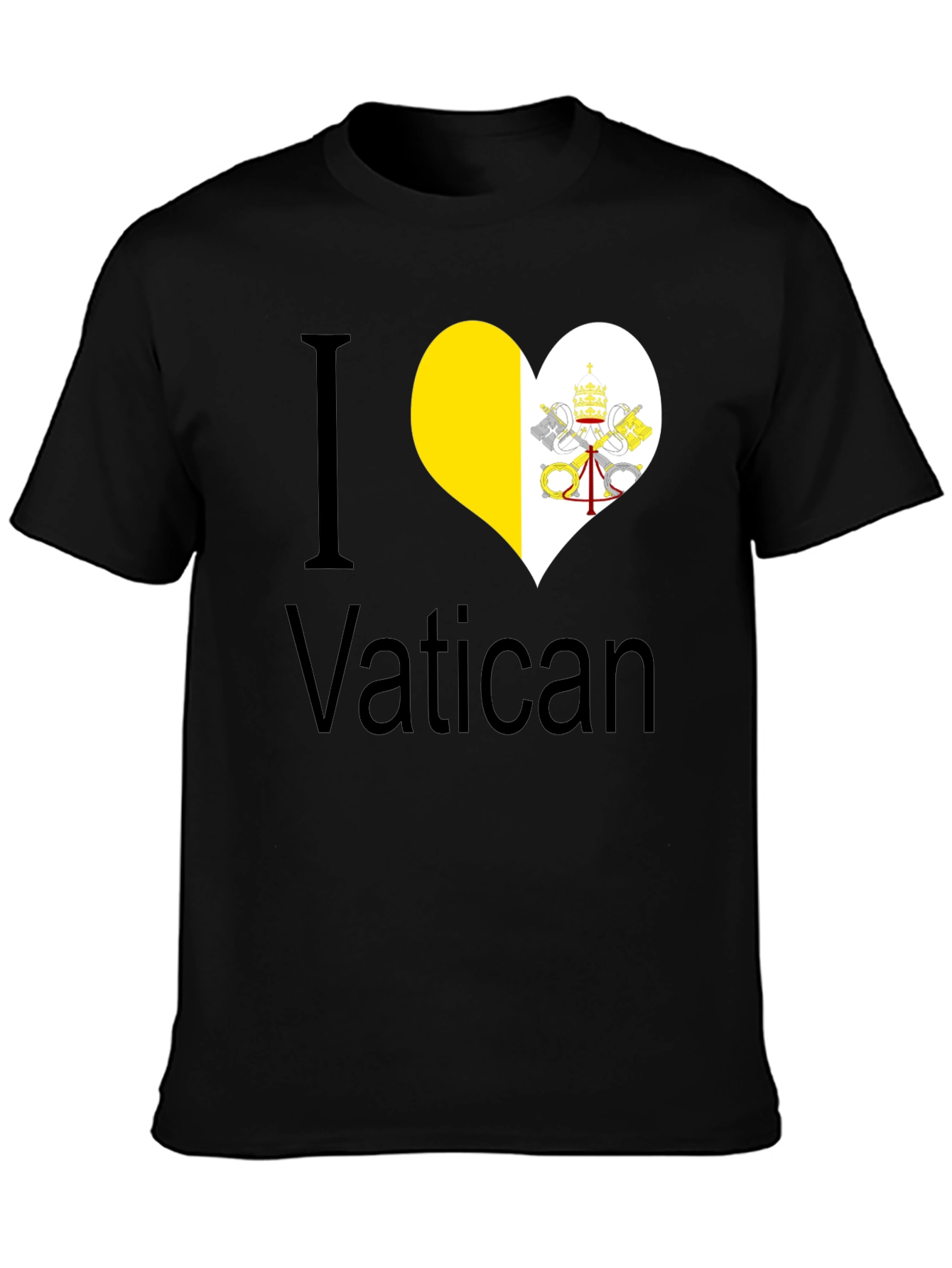 I Heart Vatican City Black T-Shirt