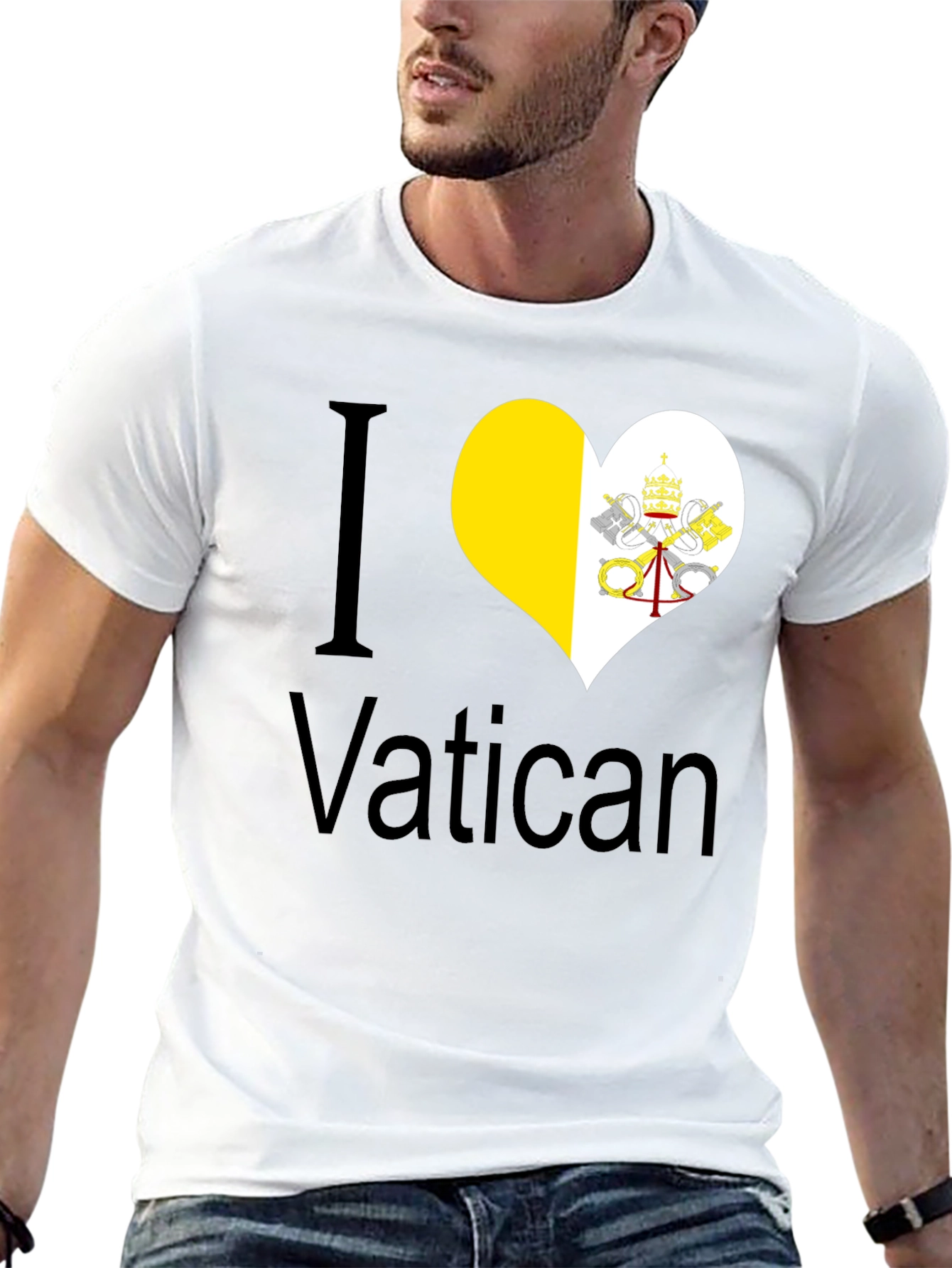 I Heart Vatican City Black T-Shirt