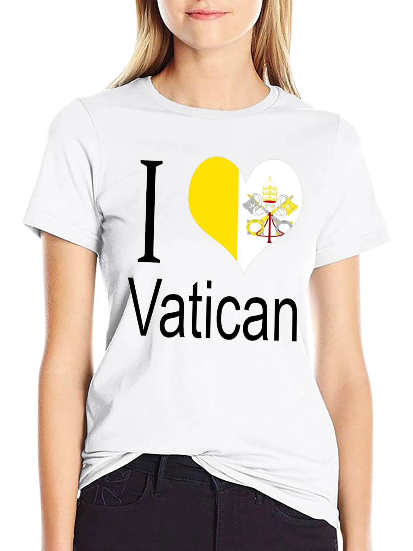 I Heart Vatican City Black T-Shirt