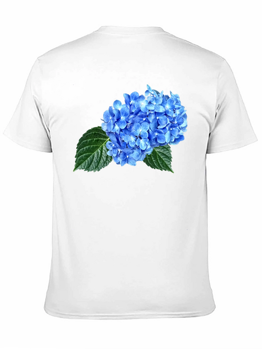 Blue Hydrangea Graphic Tee - Unisex Black T-Shirt