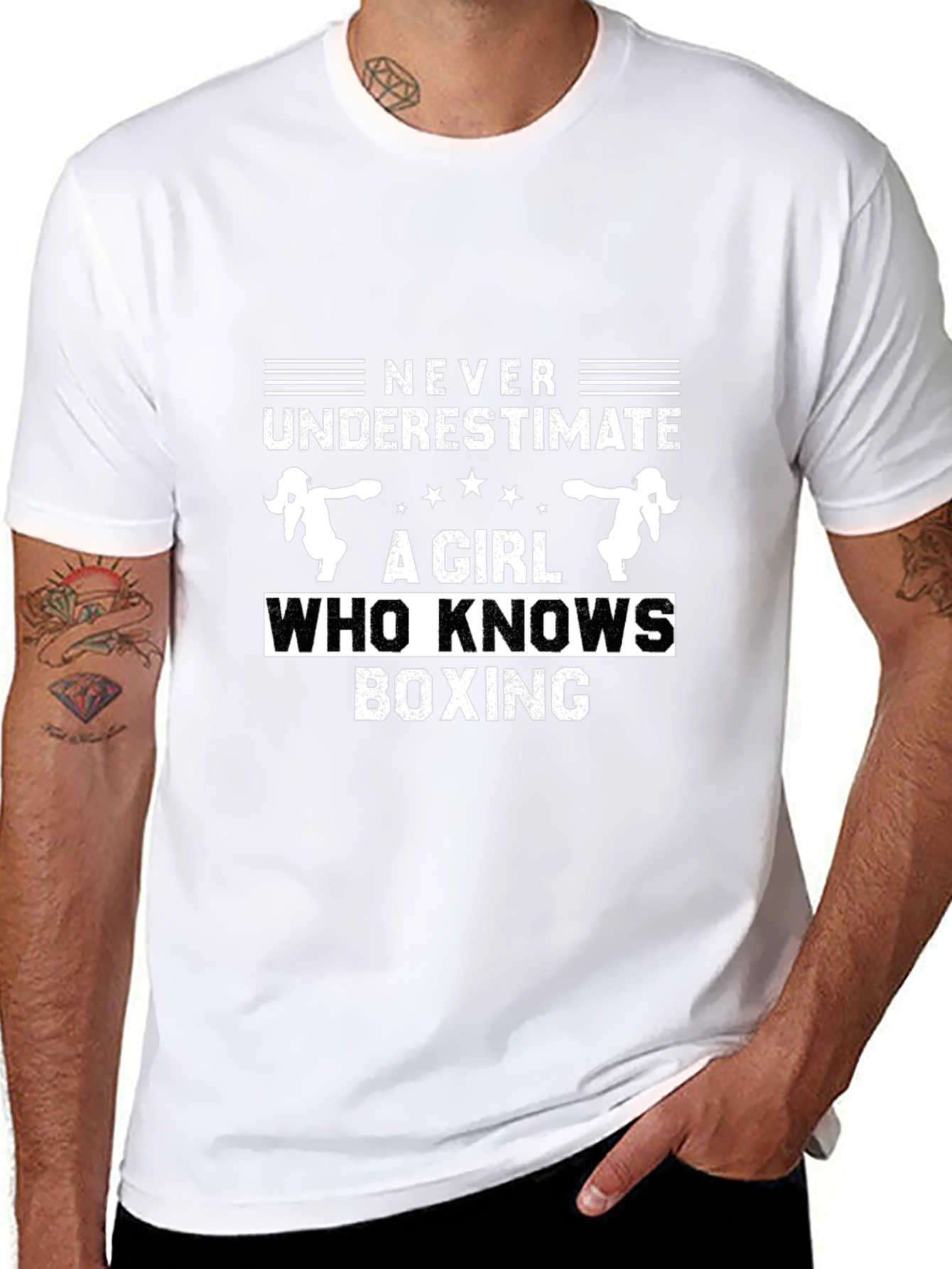 Never Underestimate A Girl Who Knows Boxing T-Shirt