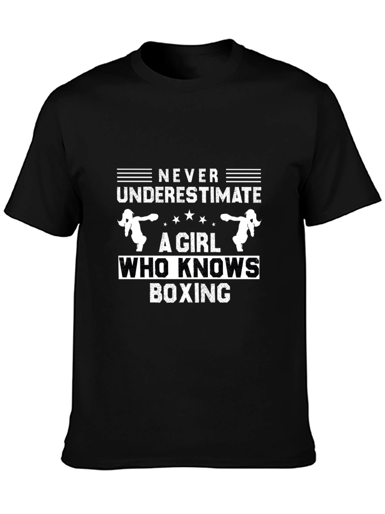 Never Underestimate A Girl Who Knows Boxing T-Shirt