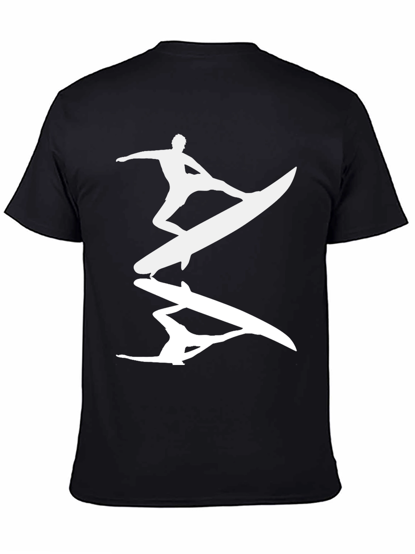Surfer Silhouette Graphic Tee - Mens Black T-Shirt