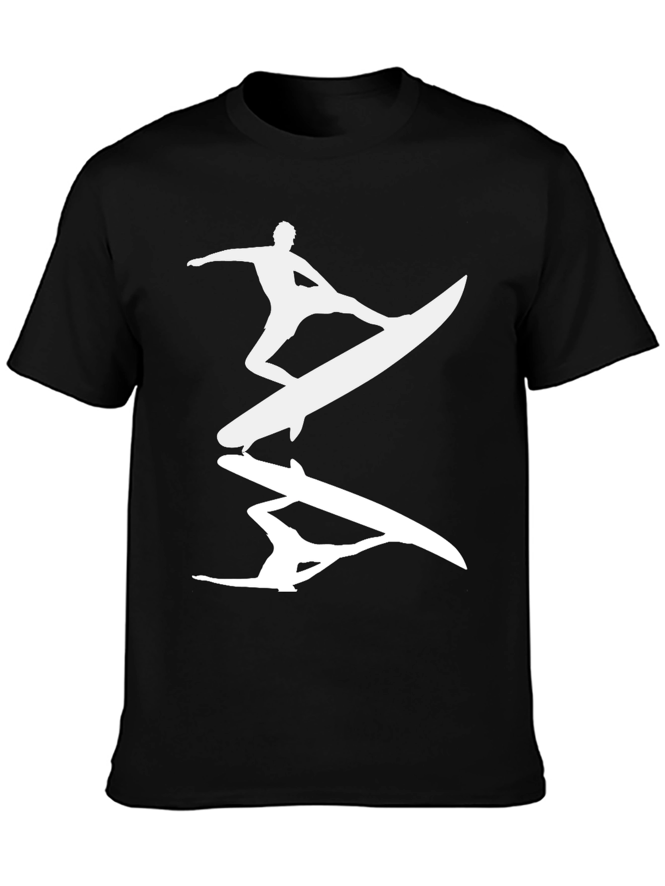 Surfer Silhouette Graphic Tee - Mens Black T-Shirt