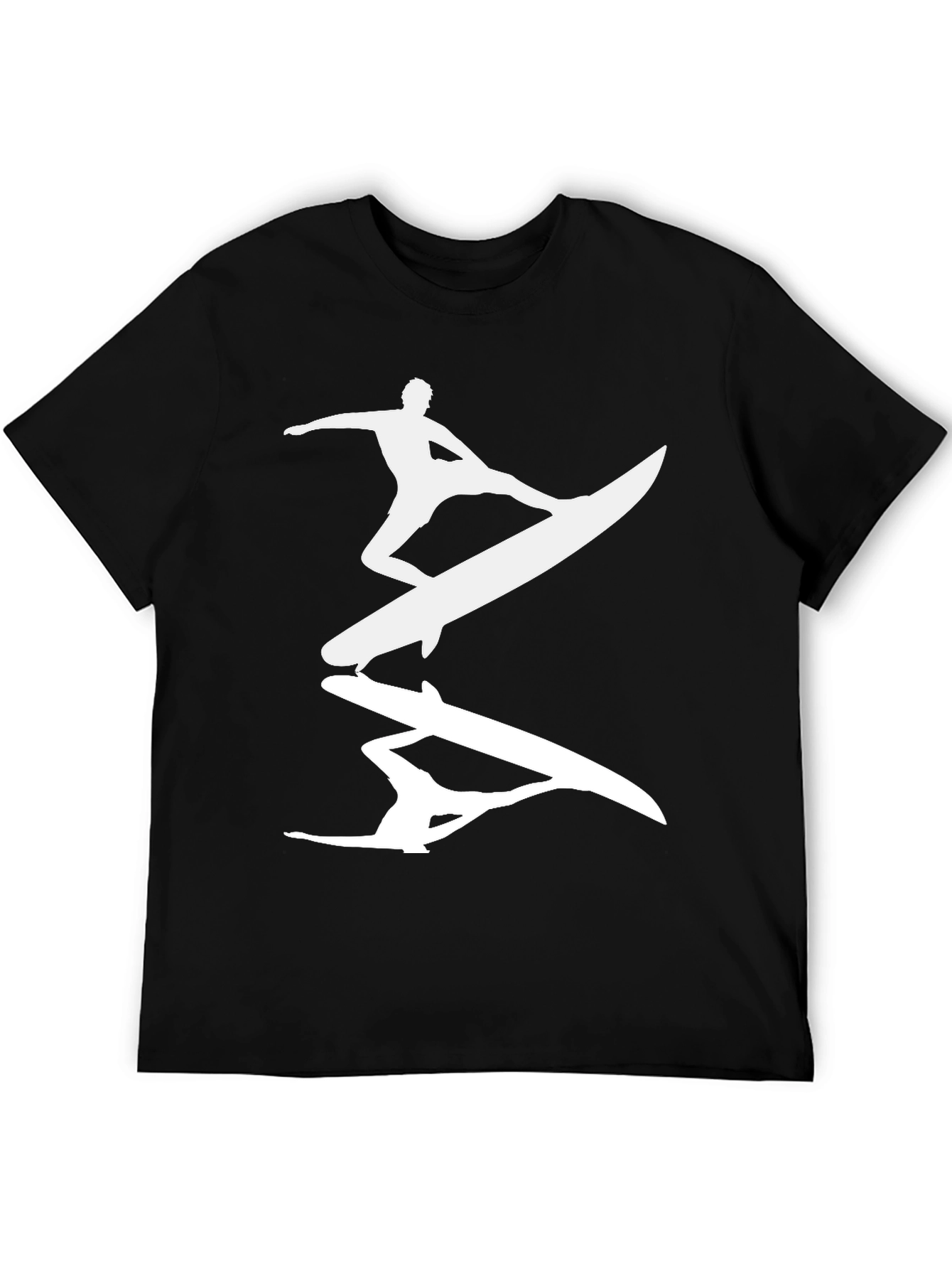Surfer Silhouette Graphic Tee - Mens Black T-Shirt