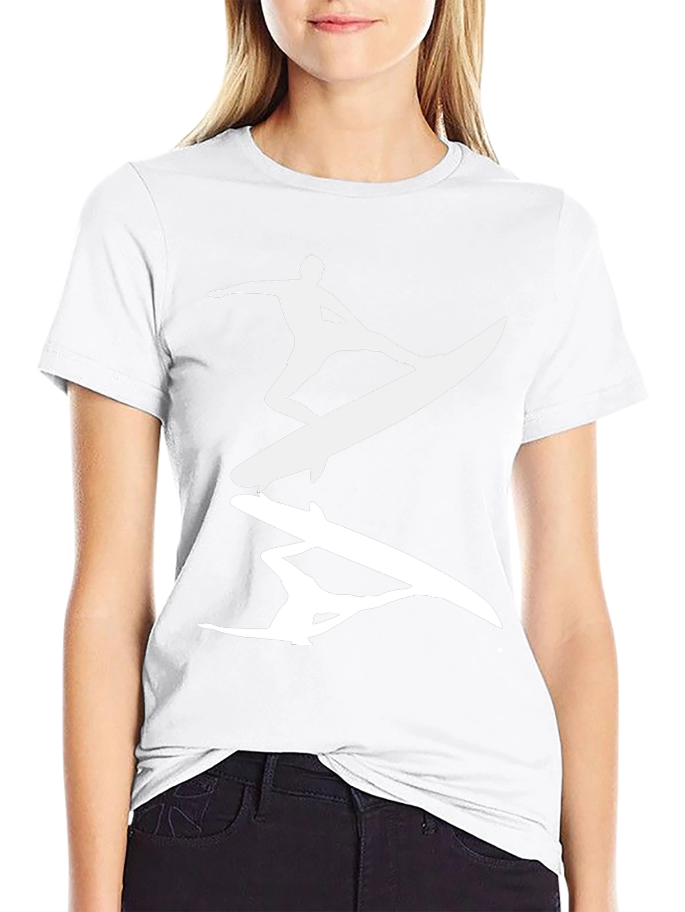 Surfer Silhouette Graphic Tee - Mens Black T-Shirt