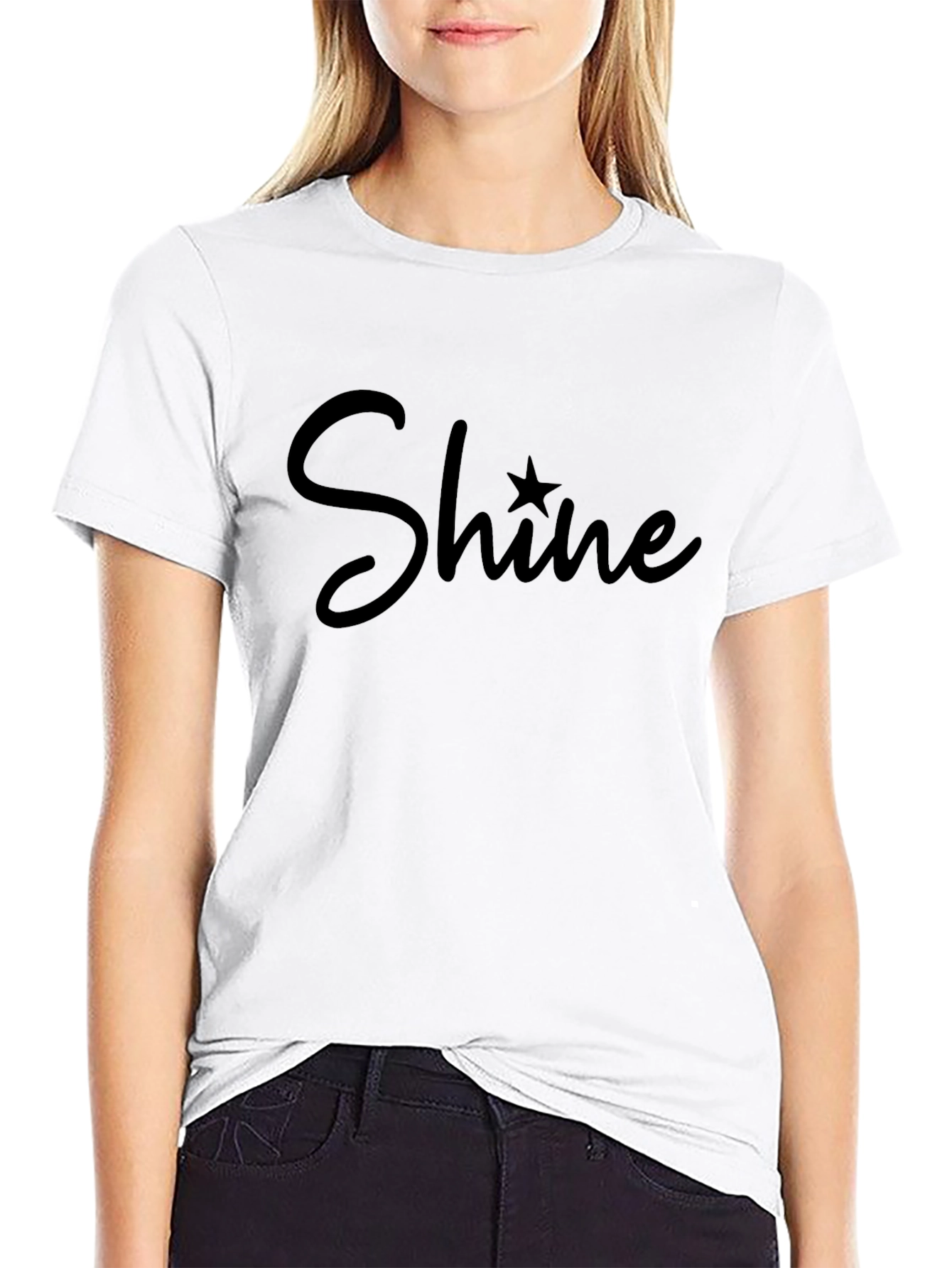 Shine Graphic Tee - Stylish Black T-Shirt