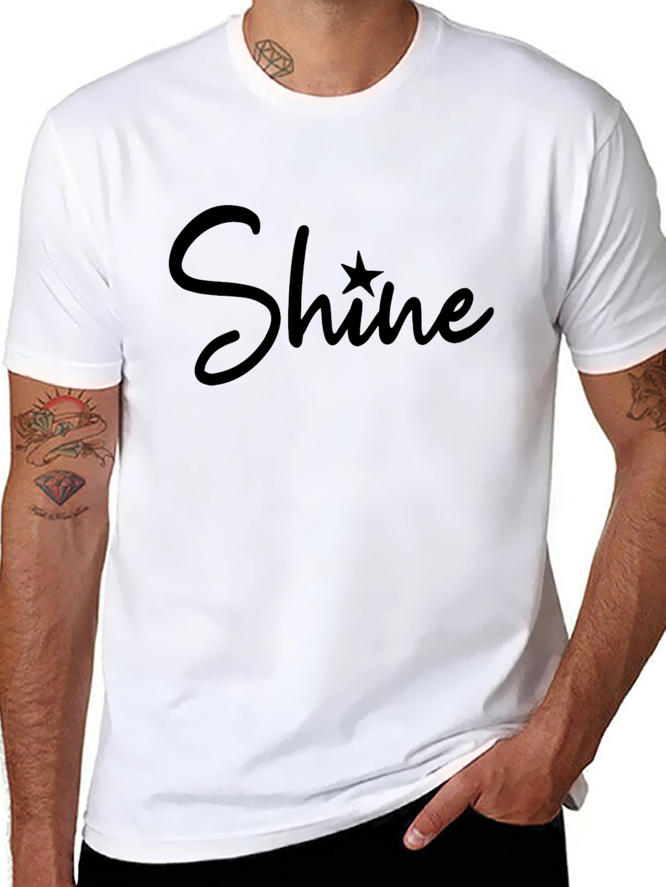 Shine Graphic Tee - Stylish Black T-Shirt